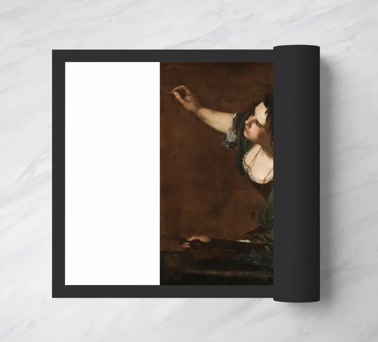 Artemisia Gentileschi, Self-portrait as the Allegory doormat by Timeless Artworks