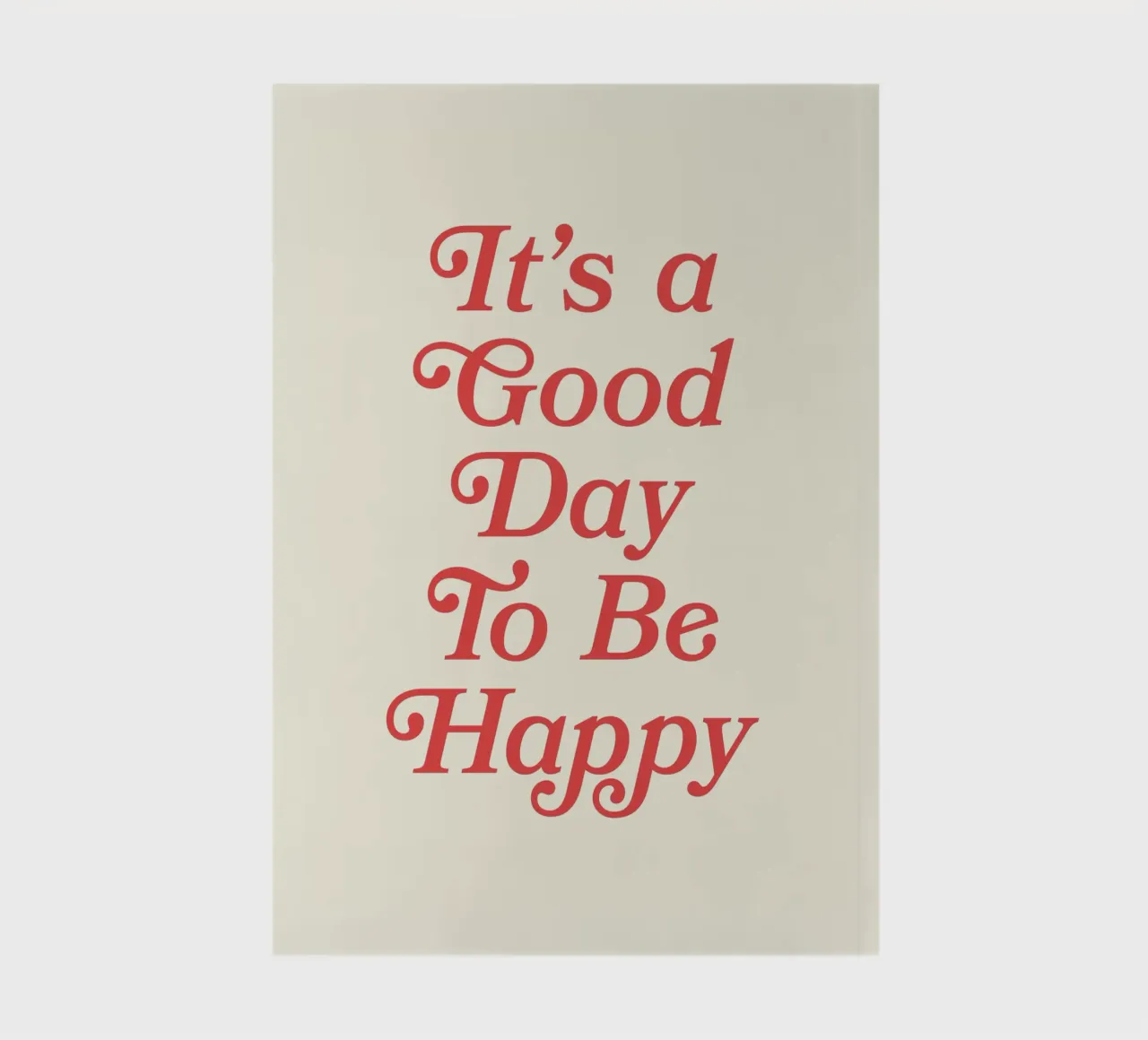 It's a good day to be happy quote (Red and beige tone) notebook by Paigaam Studio