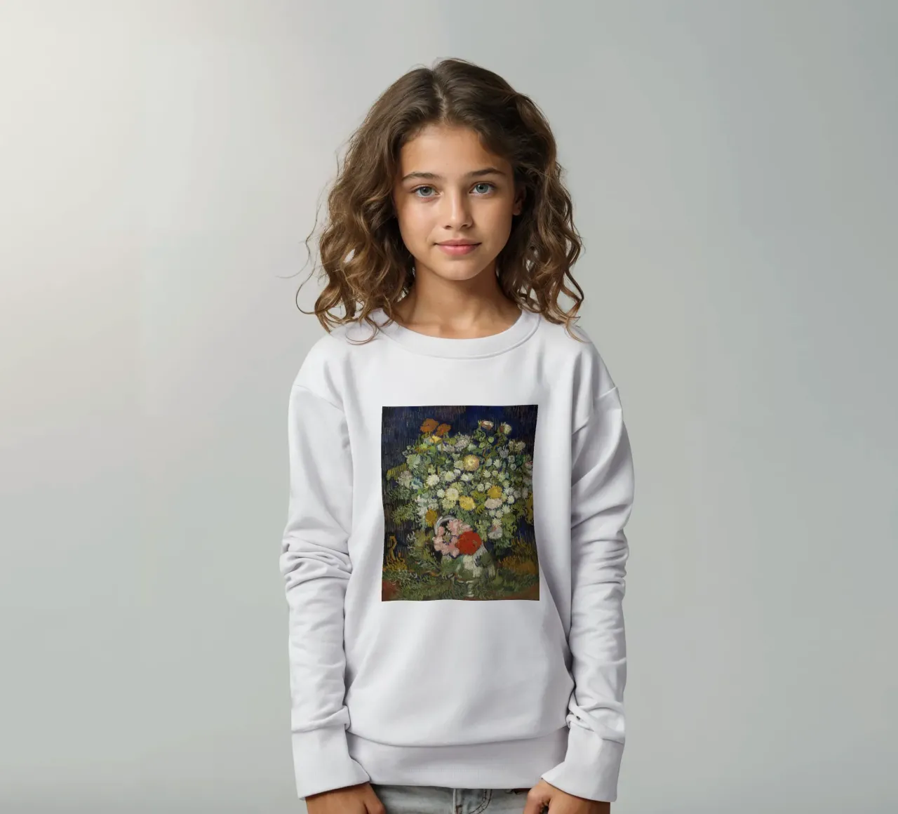Vincent Van Gogh - Bouquet di fiori in un vaso felpa bambino da Timeless Artworks