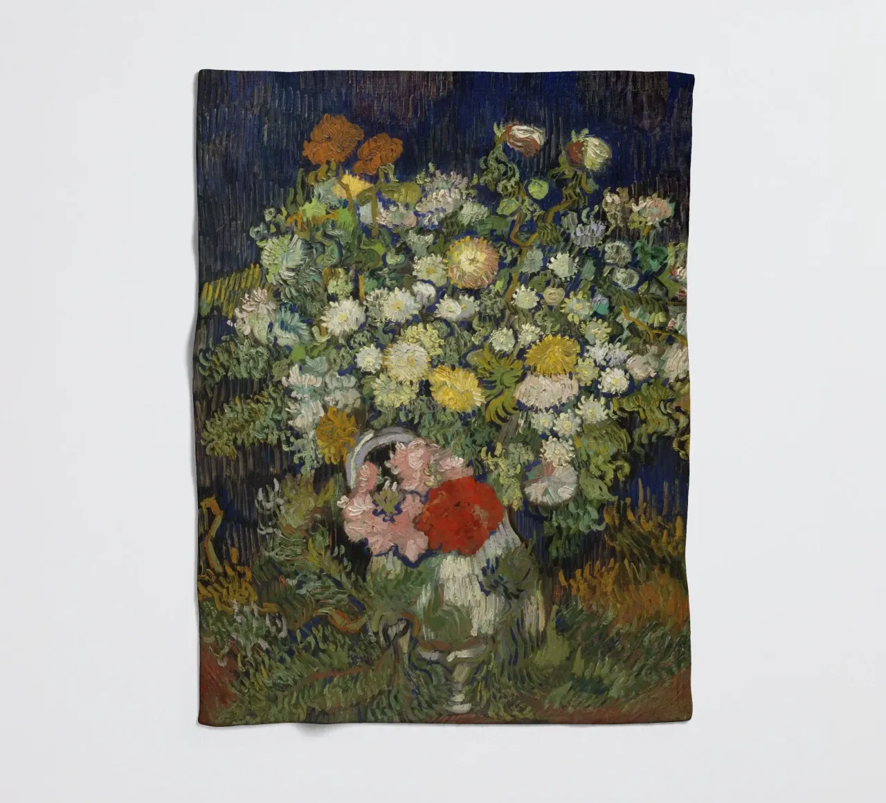 Vincent Van Gogh - Bouquet di fiori in un vaso coperta in pile da Timeless Artworks