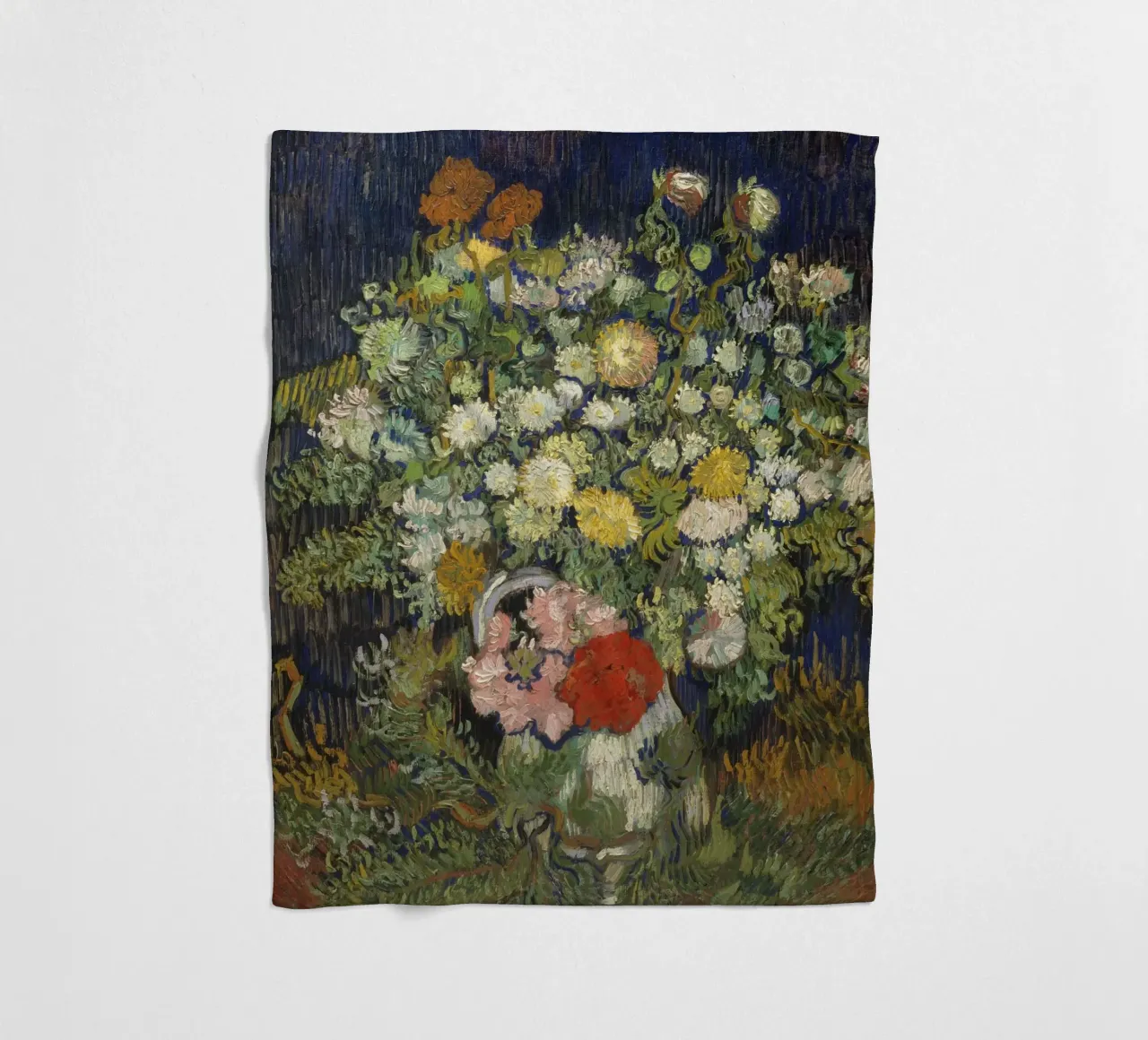 Vincent Van Gogh - Bouquet di fiori in un vaso coperta in pile da Timeless Artworks