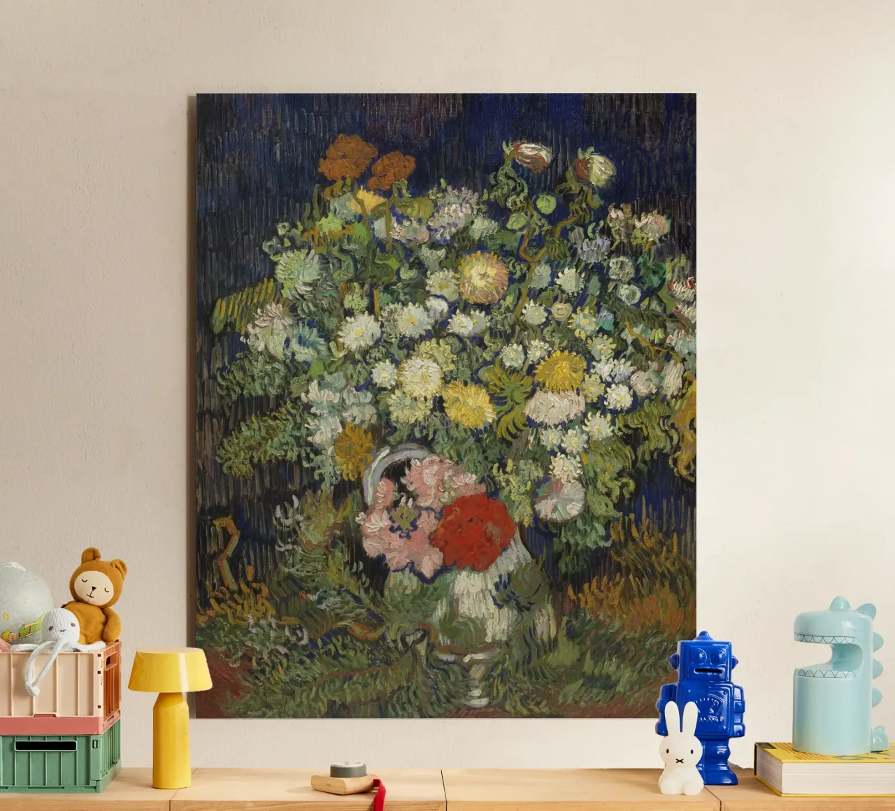 Vincent Van Gogh - Bouquet di fiori in un vaso alluminio dibond da Timeless Artworks