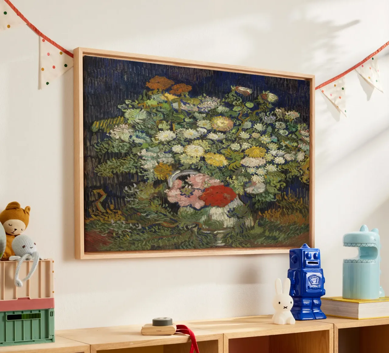 Vincent Van Gogh - Bouquet di fiori in un vaso tela con Cornice a cassetta da Timeless Artworks