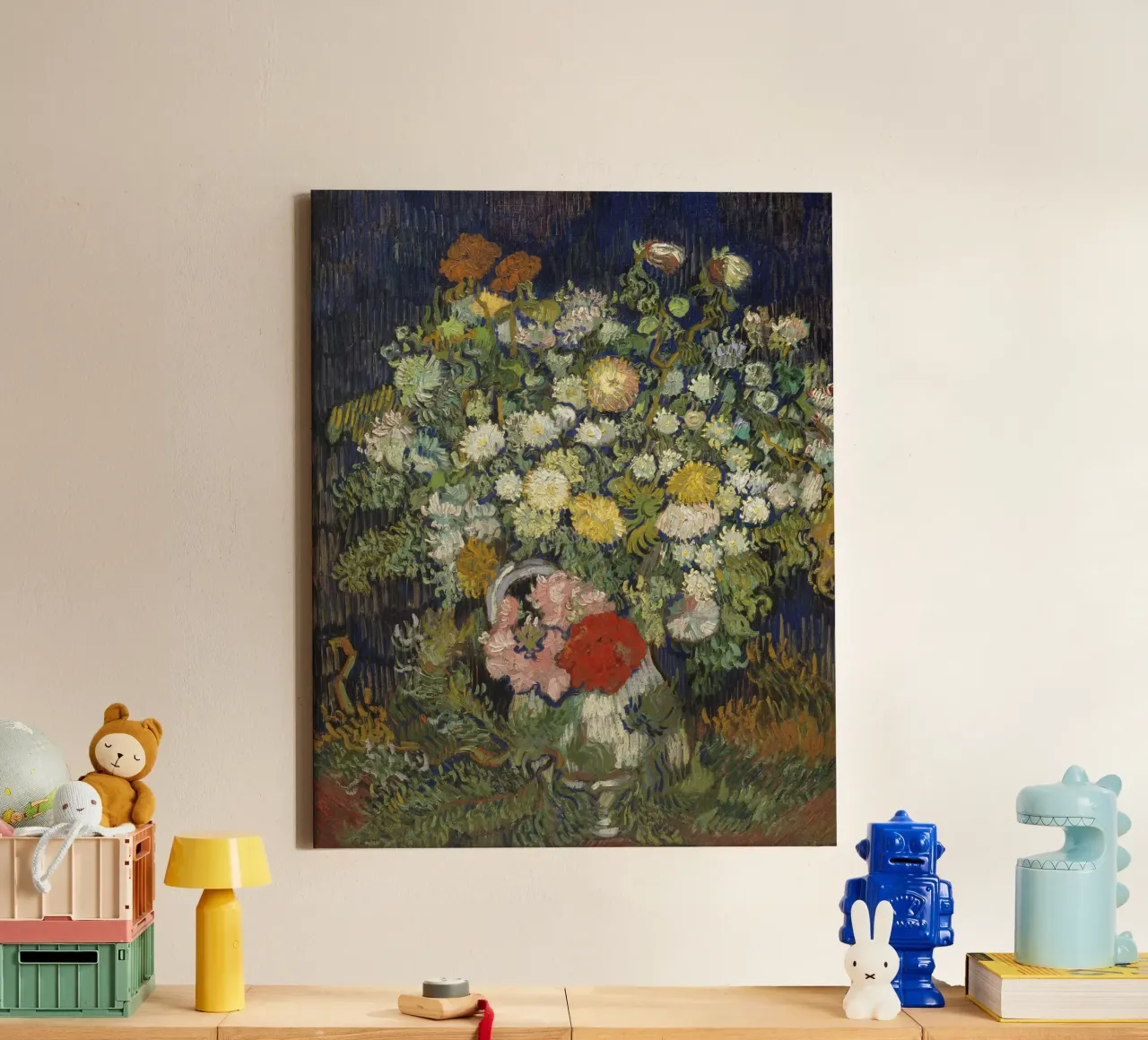 Vincent Van Gogh - Bouquet di fiori in un vaso tela con Cornice a cassetta da Timeless Artworks