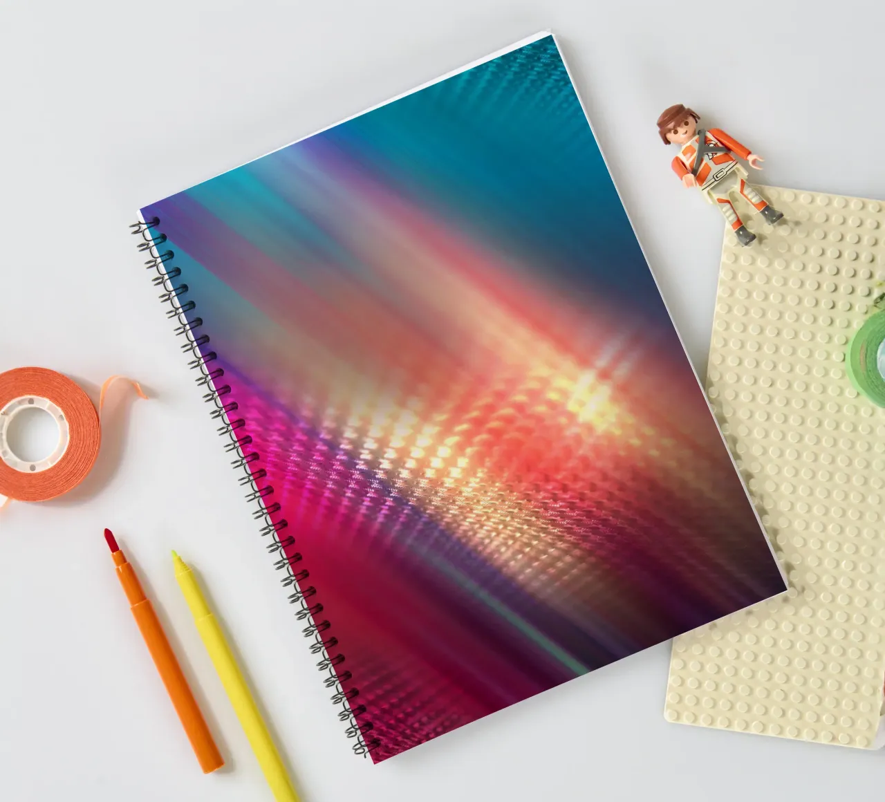 Abstract Lights spiral notebook by Flo Klein
