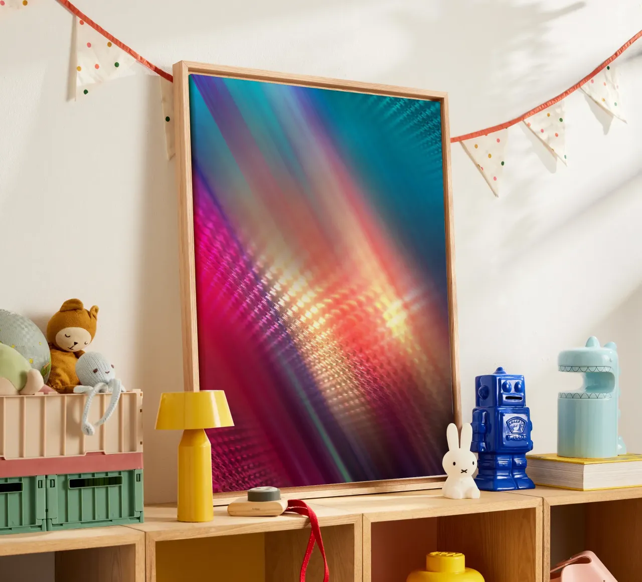 Abstract Lights tela con Cornice a cassetta da Flo Klein
