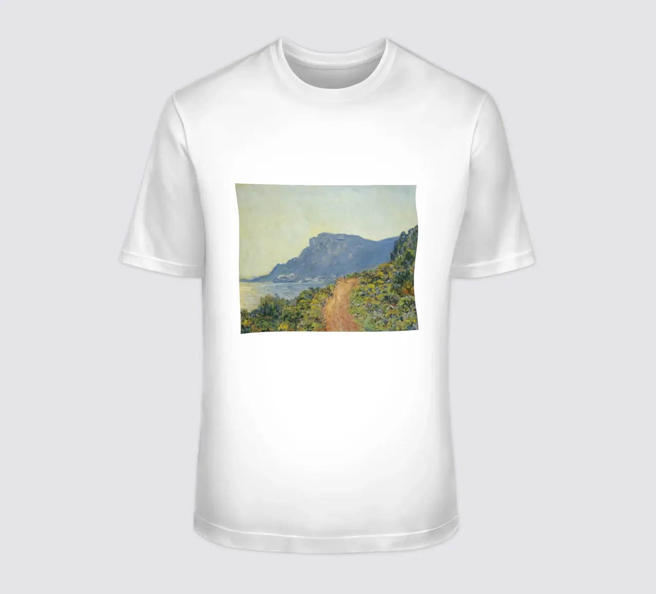 Claude Monet - La Corniche cerca de Mónaco camiseta de Timeless Artworks