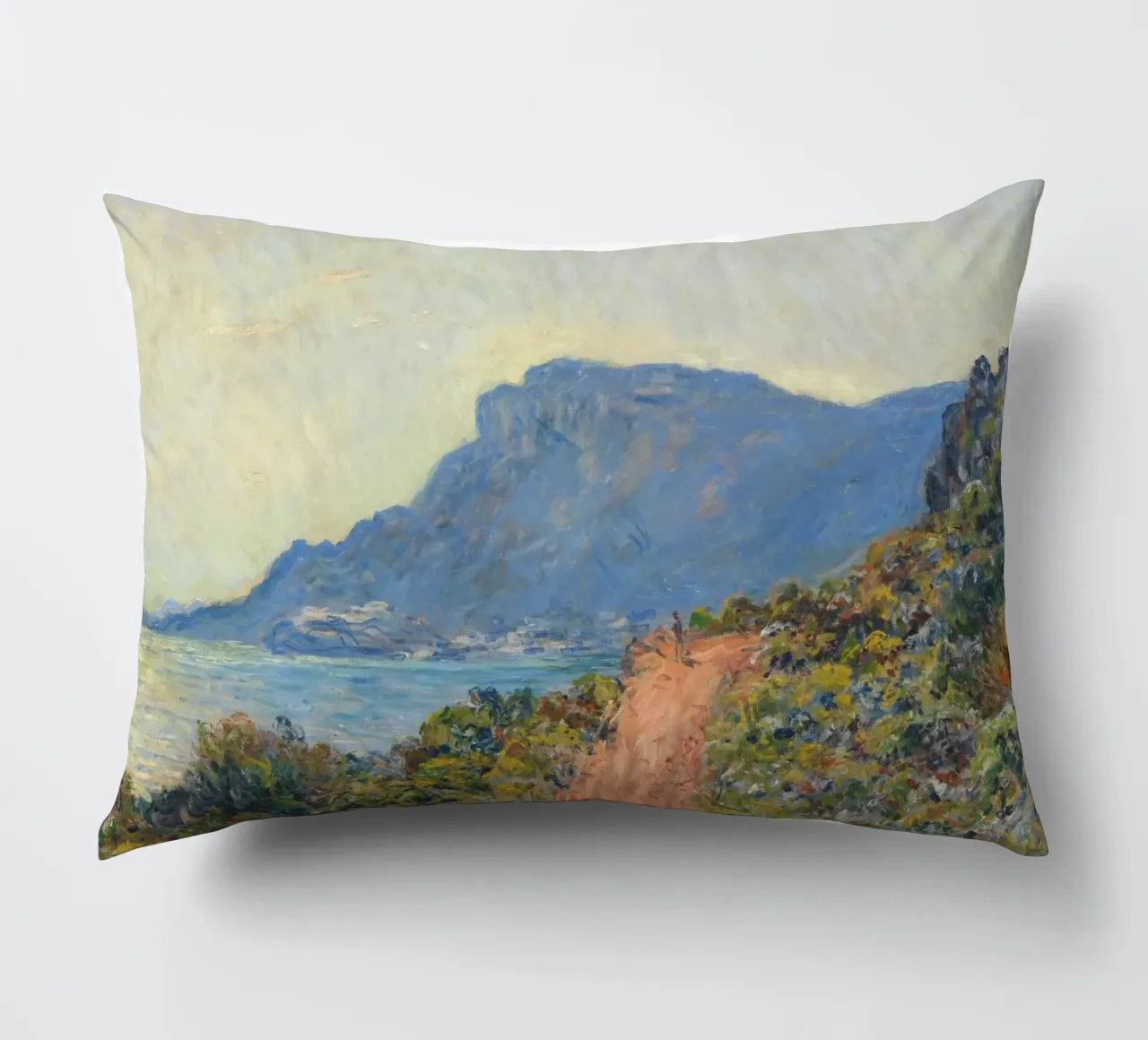 Claude Monet - La Corniche cerca de Mónaco, 1884 cojín de Timeless Artworks