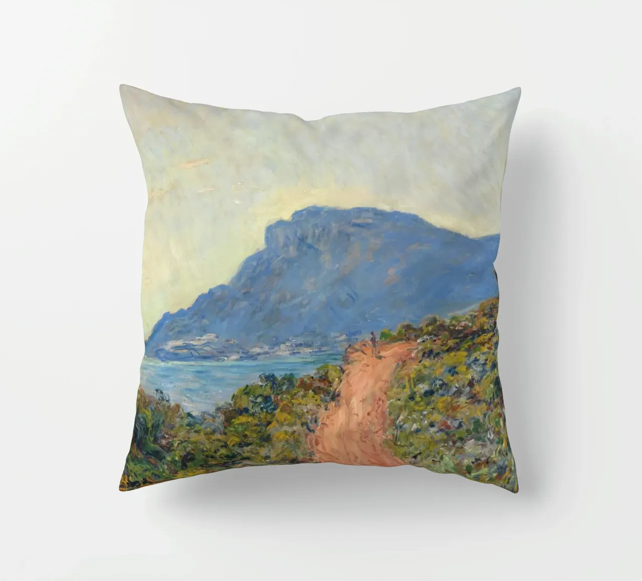 Claude Monet - La Corniche cerca de Mónaco, 1884 cojín de Timeless Artworks