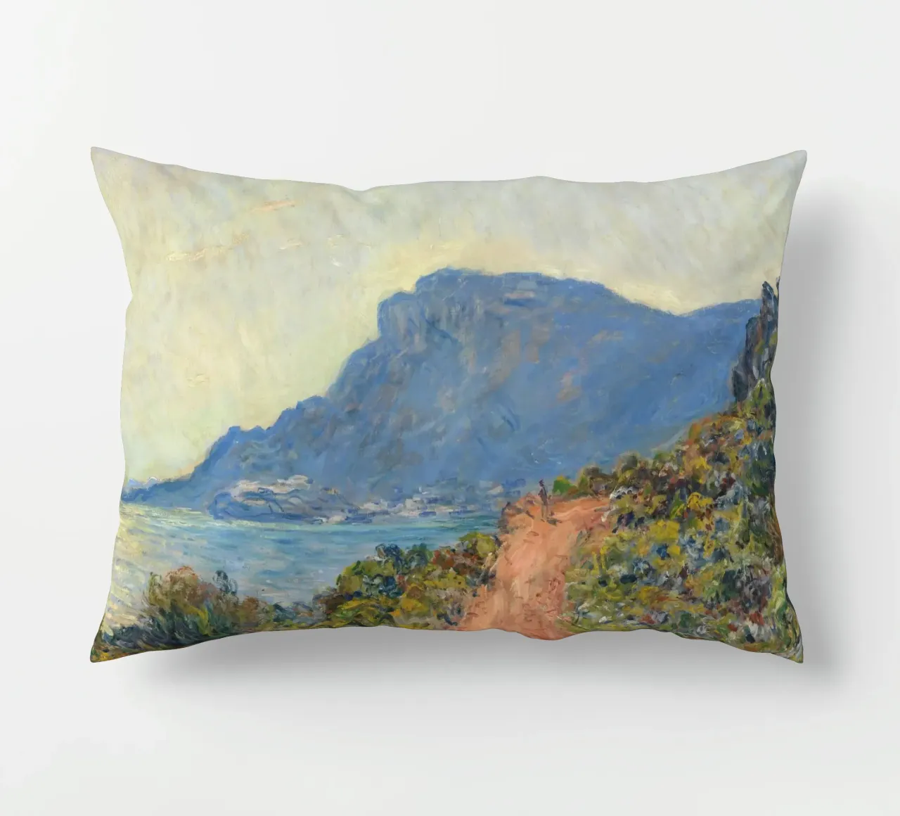Claude Monet - La Corniche cerca de Mónaco, 1884 cojín de Timeless Artworks