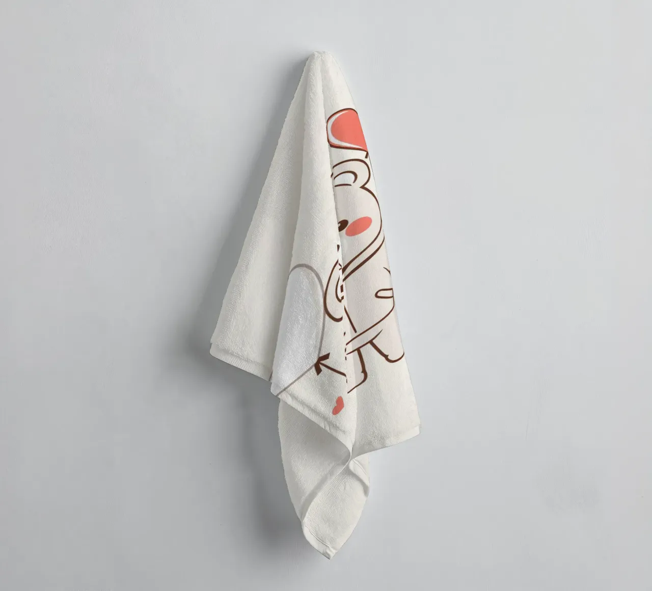 Simpatico orso che tiene in mano palloncini a forma di cuore asciugamano da bagno da DesignDoodle