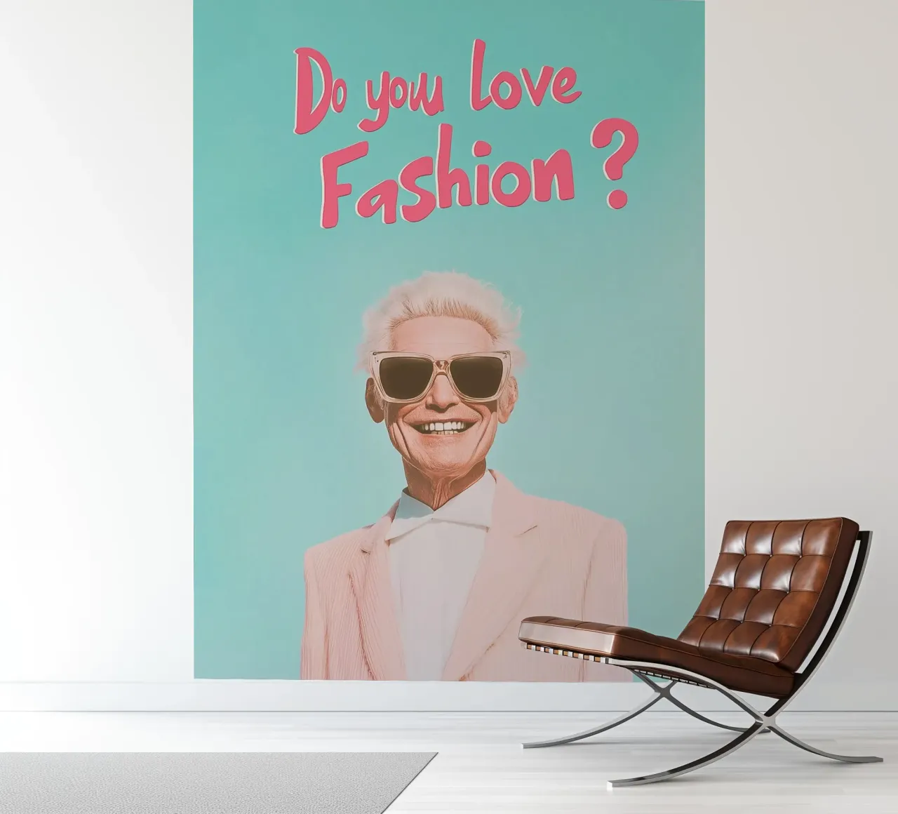 Opa mit Vogue-Style Fototapete von Carinaprint