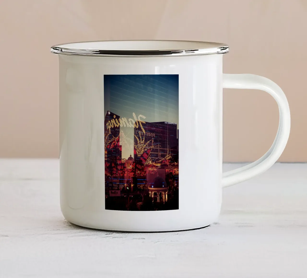 Vegas tazza in smalto da Flo Klein