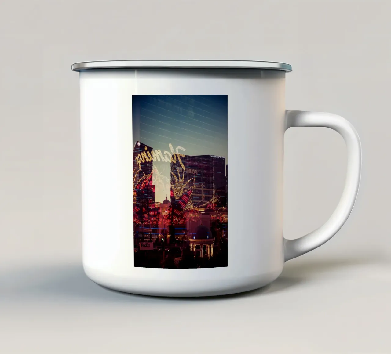 Vegas tazza in smalto da Flo Klein