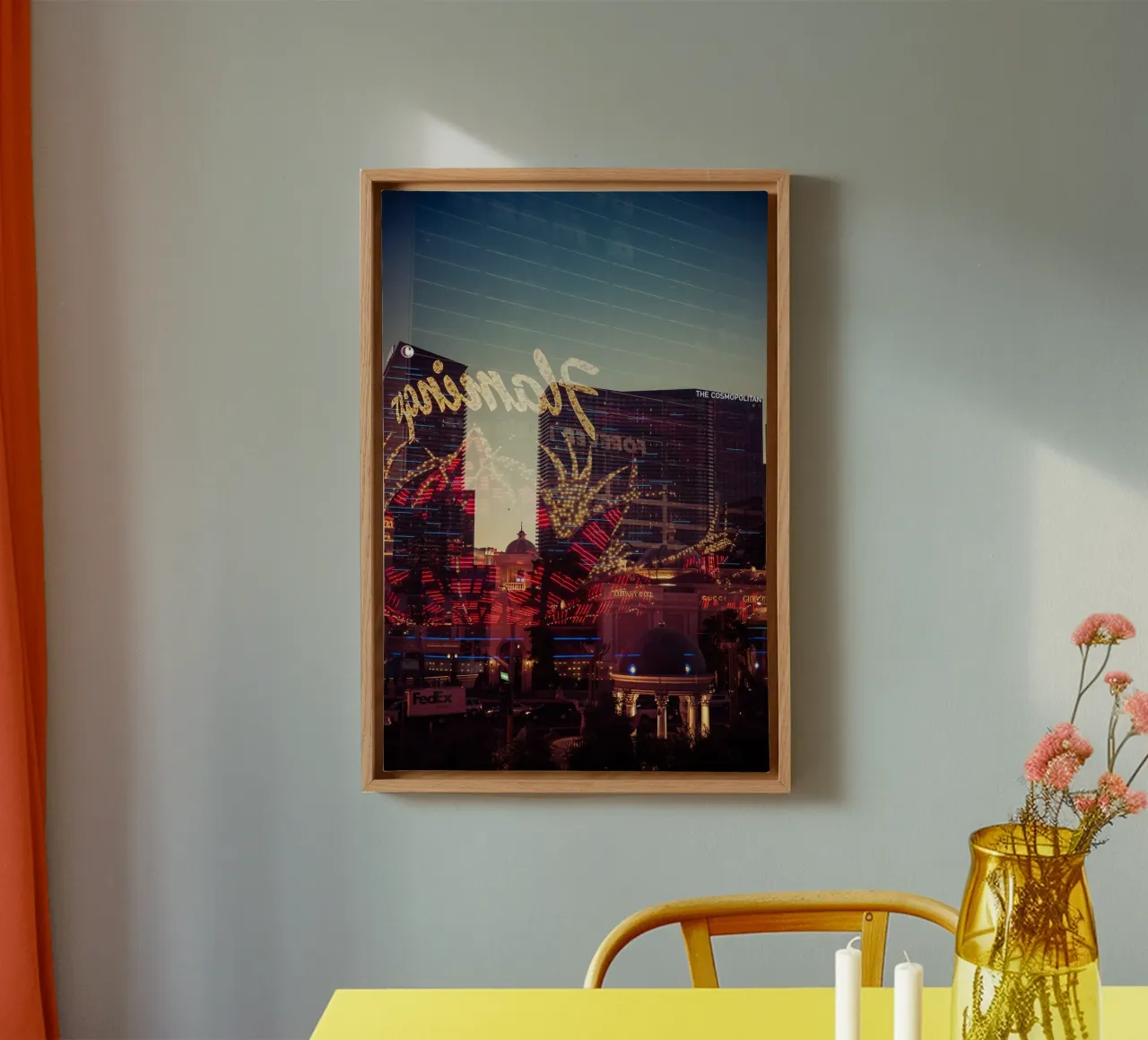 Vegas canvas met Baklijst van Flo Klein