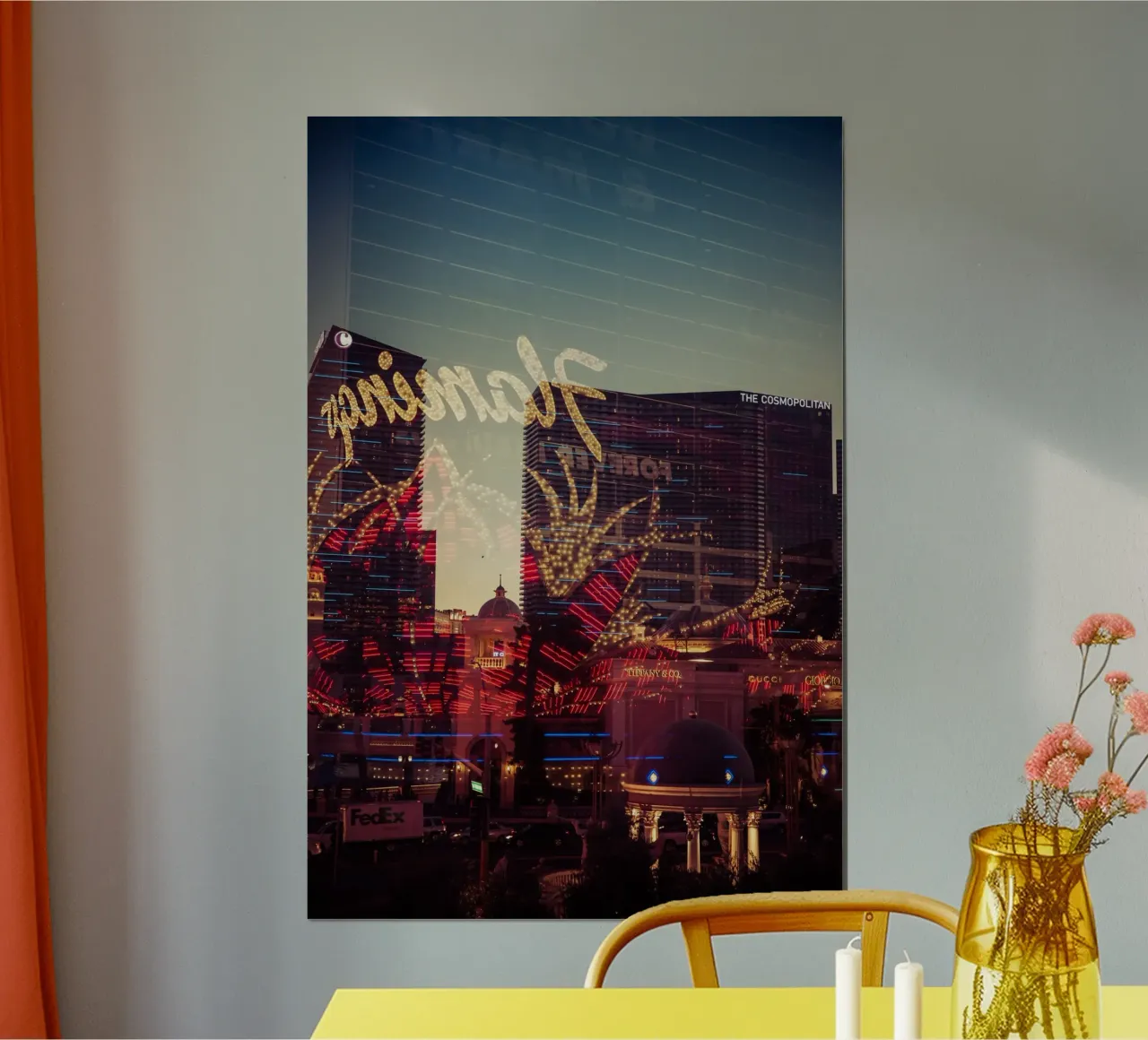 Vegas poster con telaio in alluminio da Flo Klein