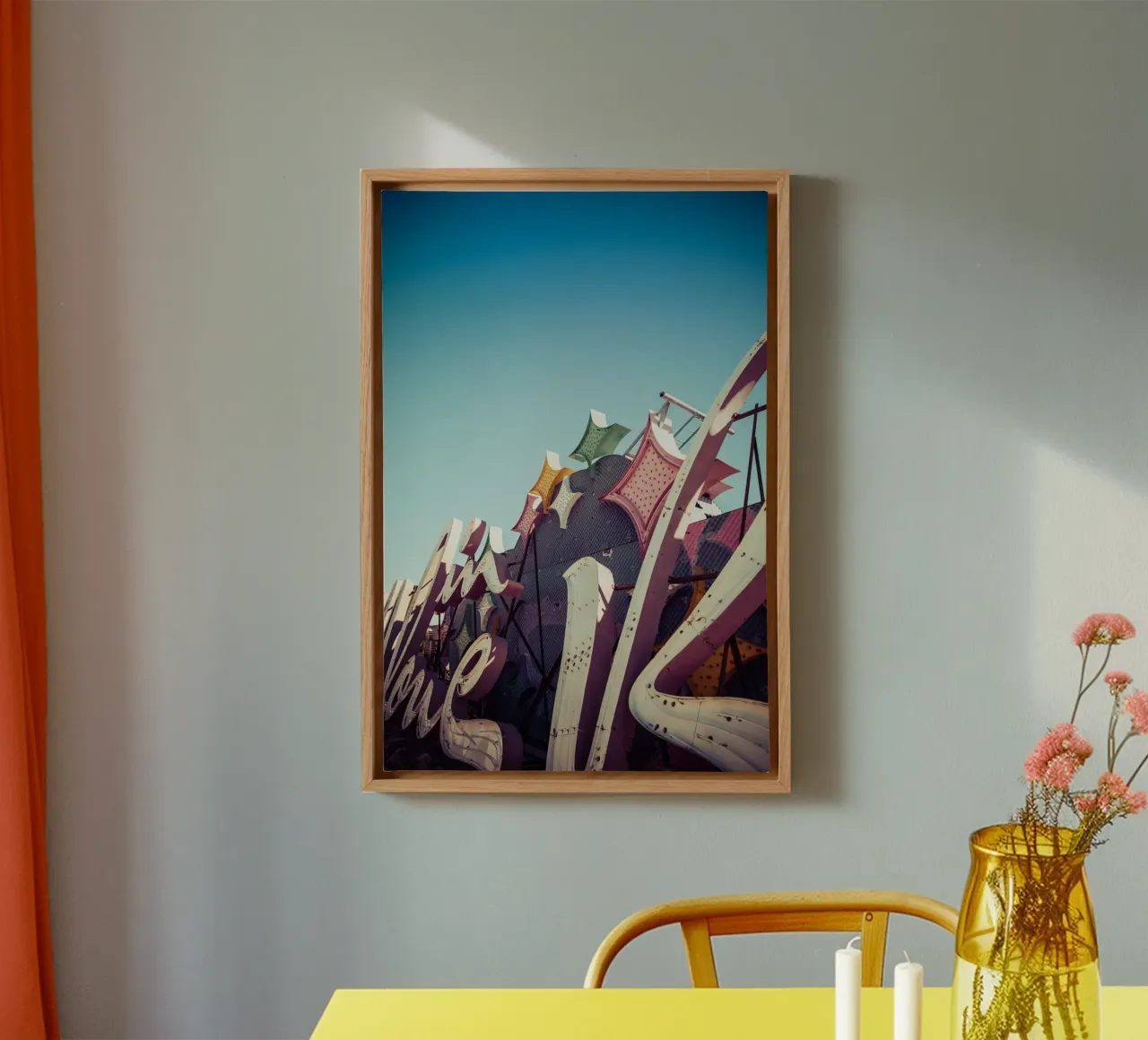 Las Vegas canvas met Baklijst van Flo Klein