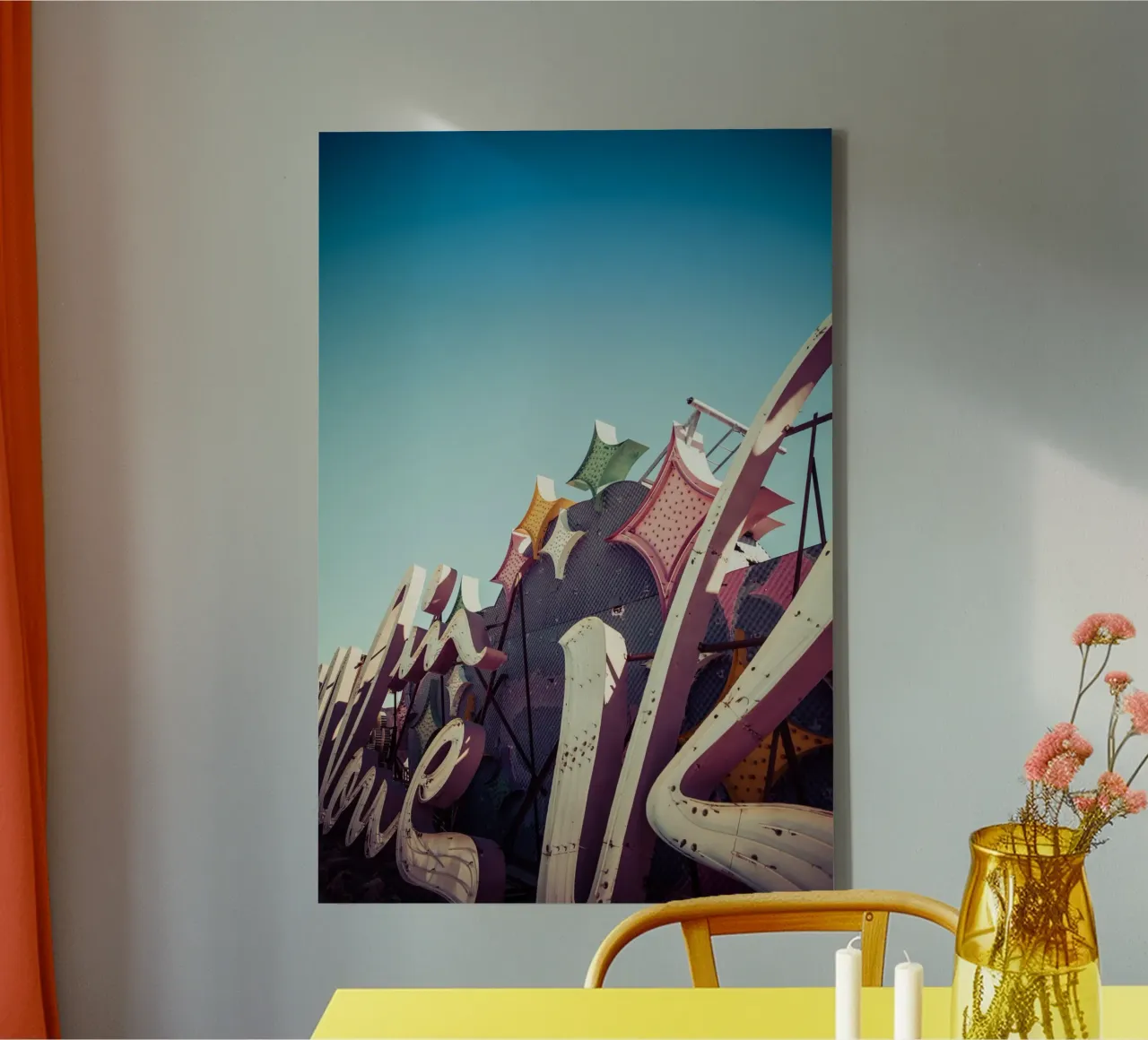 Las Vegas canvas met Baklijst van Flo Klein