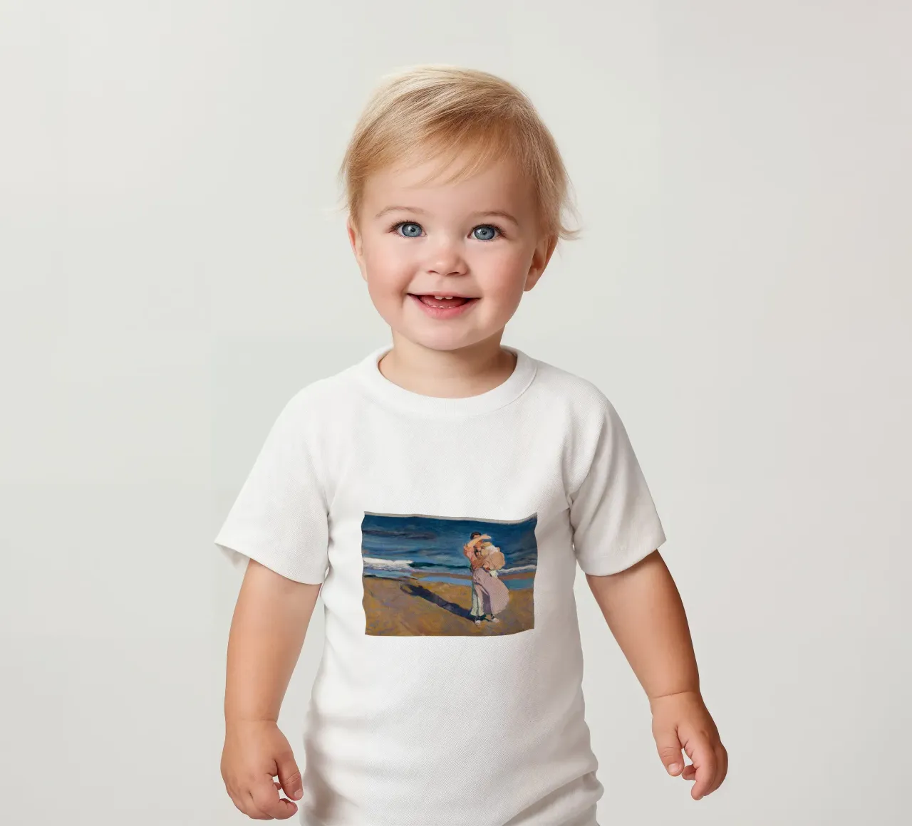 Joaquín Sorolla - Fisherwomen with her son baby t-shirt by Timeless Artworks