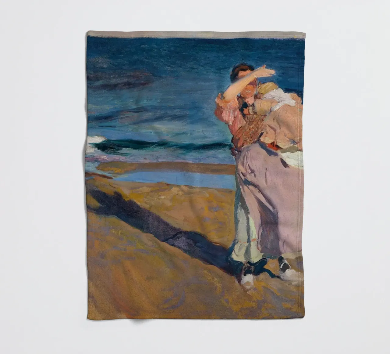 Joaquín Sorolla - Fischerin mit ihrem Sohn Fleecedecke von Timeless Artworks