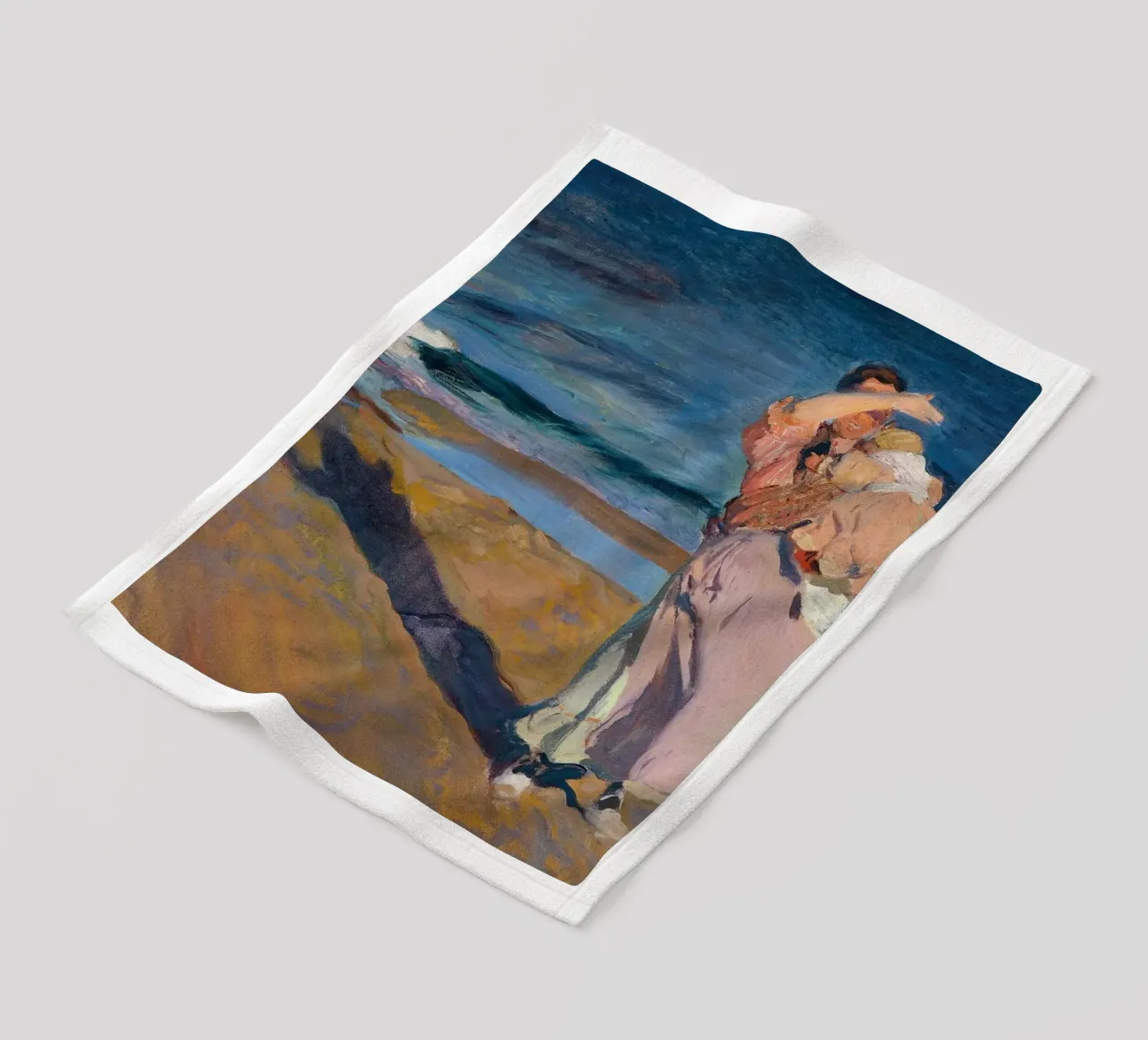 Joaquín Sorolla - Fischerin mit ihrem Sohn Fleecedecke von Timeless Artworks