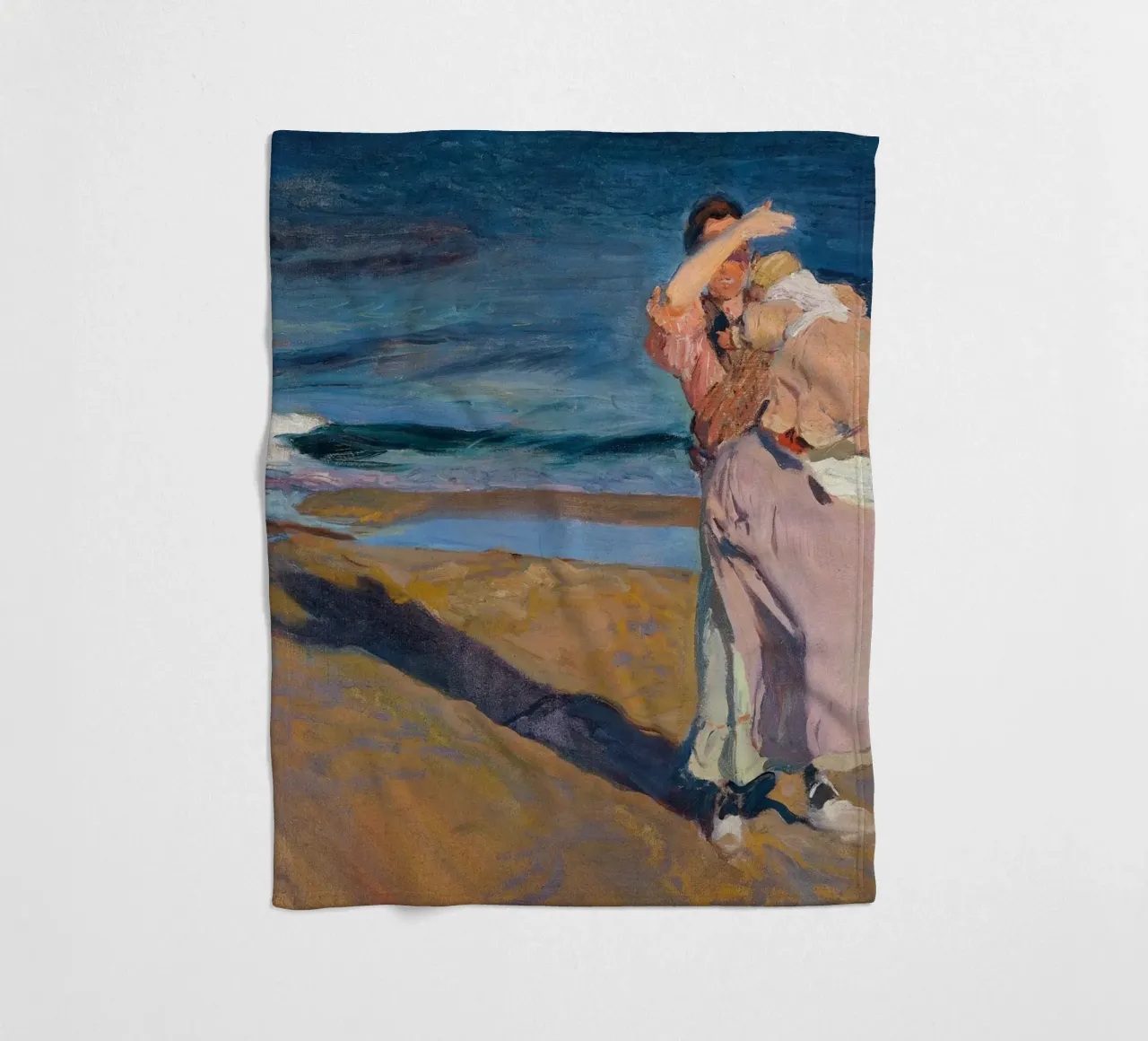 Joaquín Sorolla - Fischerin mit ihrem Sohn Fleecedecke von Timeless Artworks