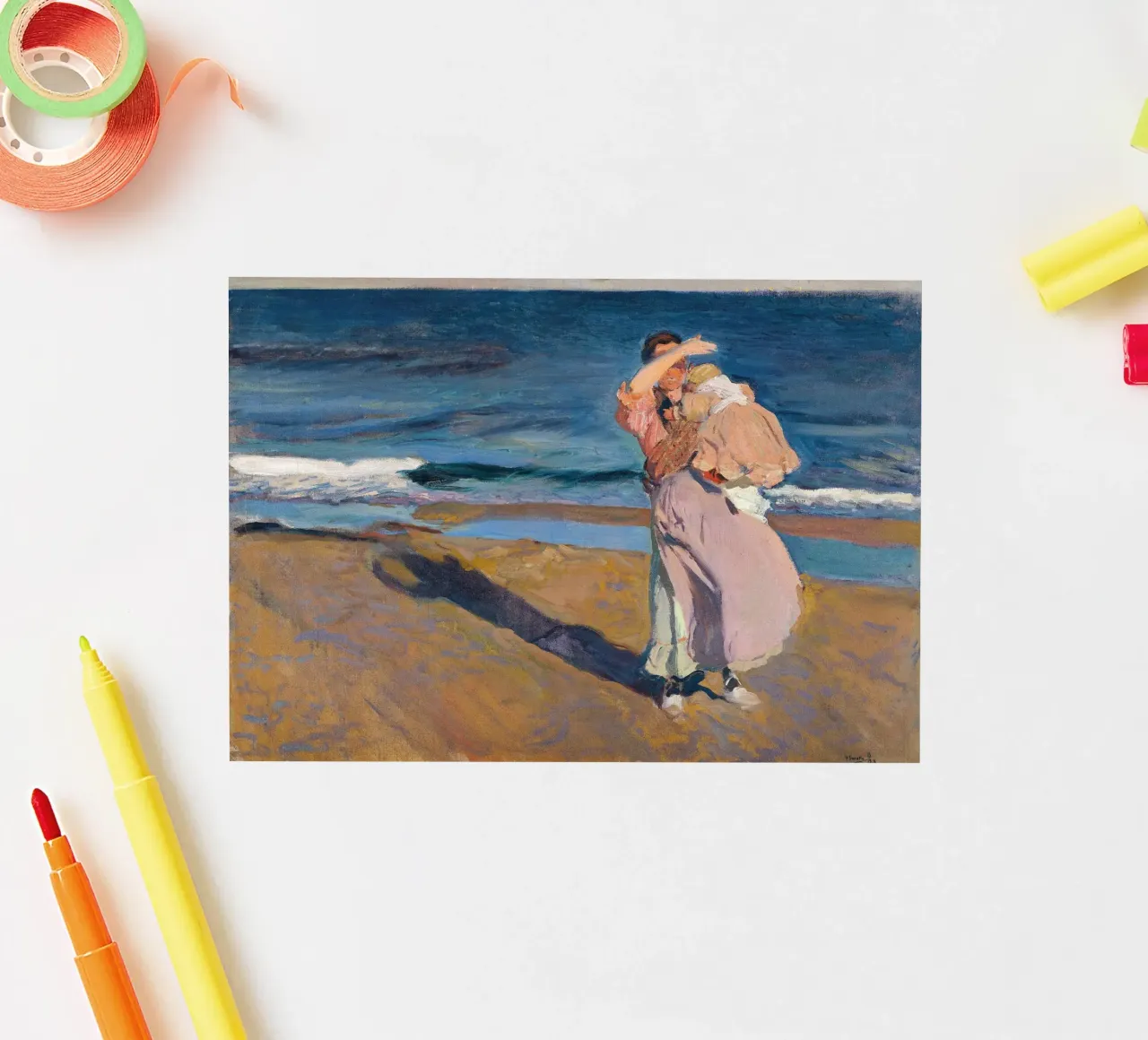 Joaquín Sorolla - Fischerin mit ihrem Sohn Sticker von Timeless Artworks
