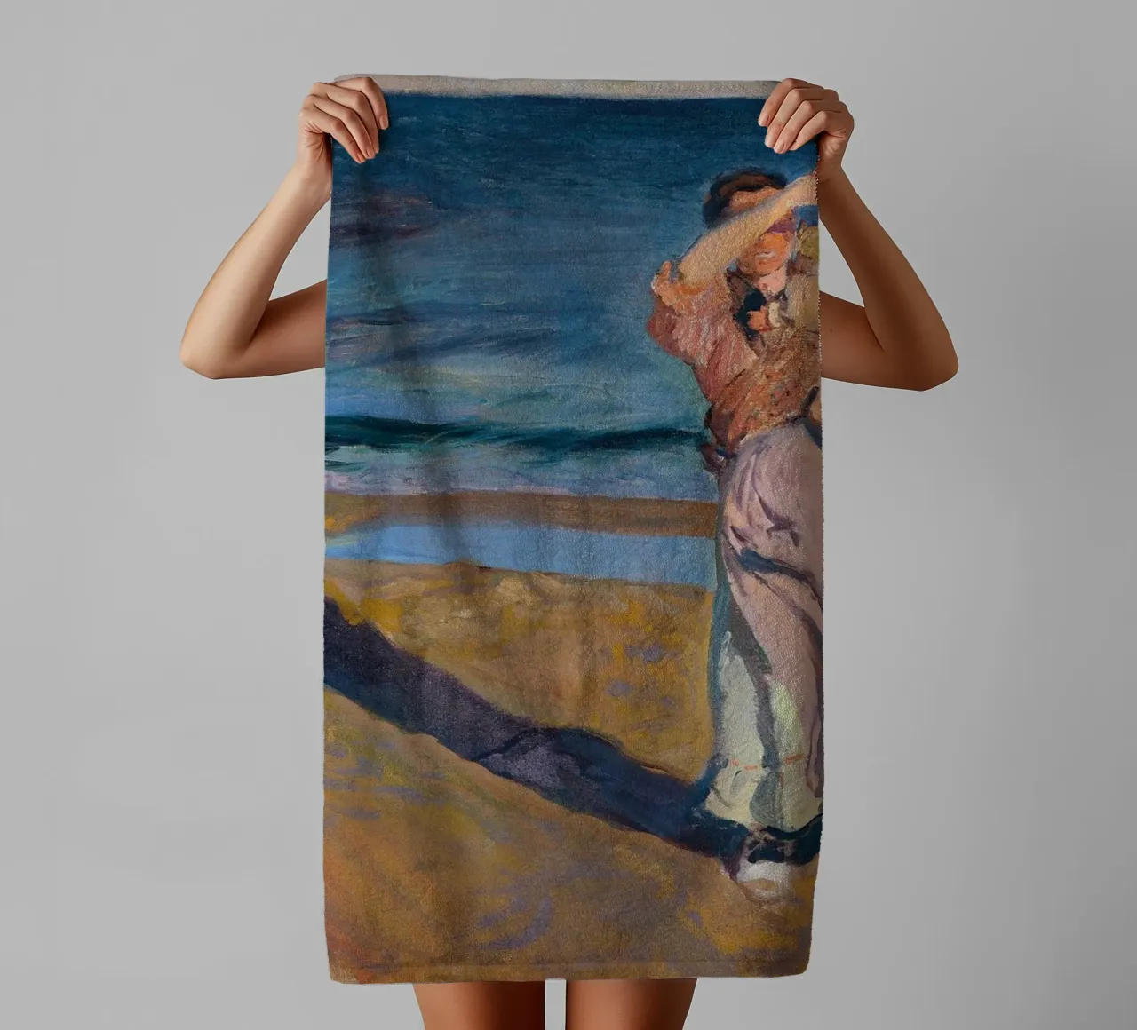 Joaquín Sorolla - Fischerin mit ihrem Sohn Handtuch von Timeless Artworks