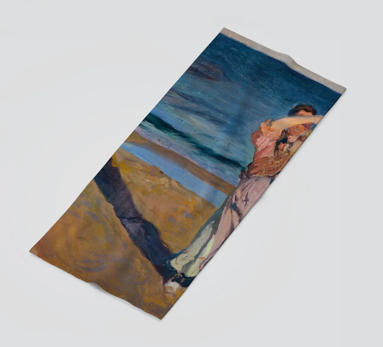Joaquín Sorolla - Fisherwomen with her son beach towel by Timeless Artworks