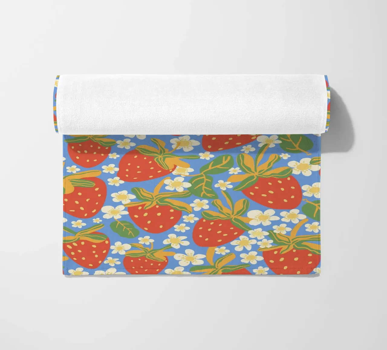 Strawberry garden beach towel by GigiRosado