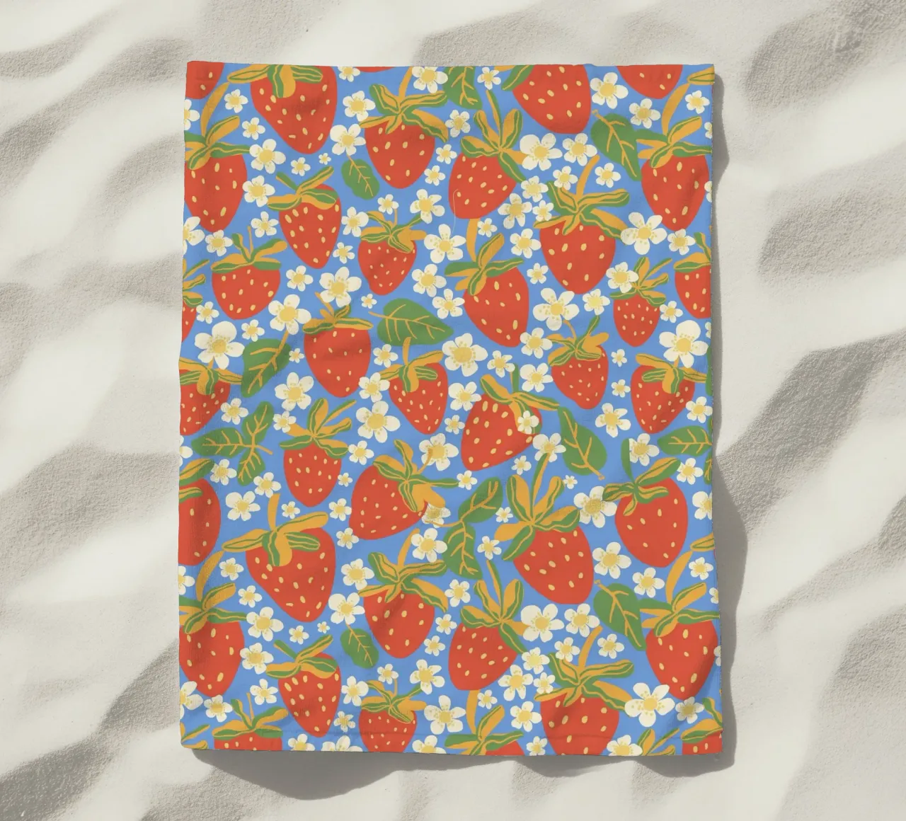 Strawberry garden beach towel by GigiRosado
