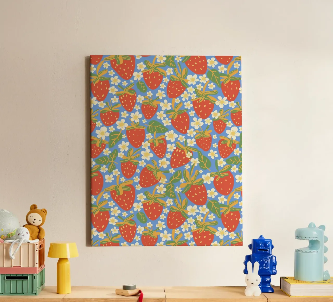 Strawberry garden canvas by GigiRosado