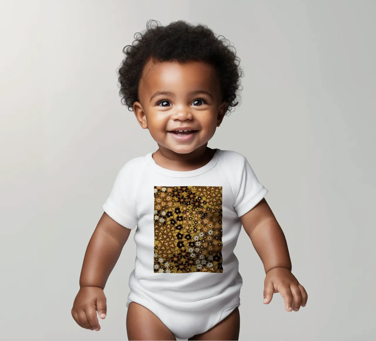 Brown meadow body neonato maniche corte da GigiRosado