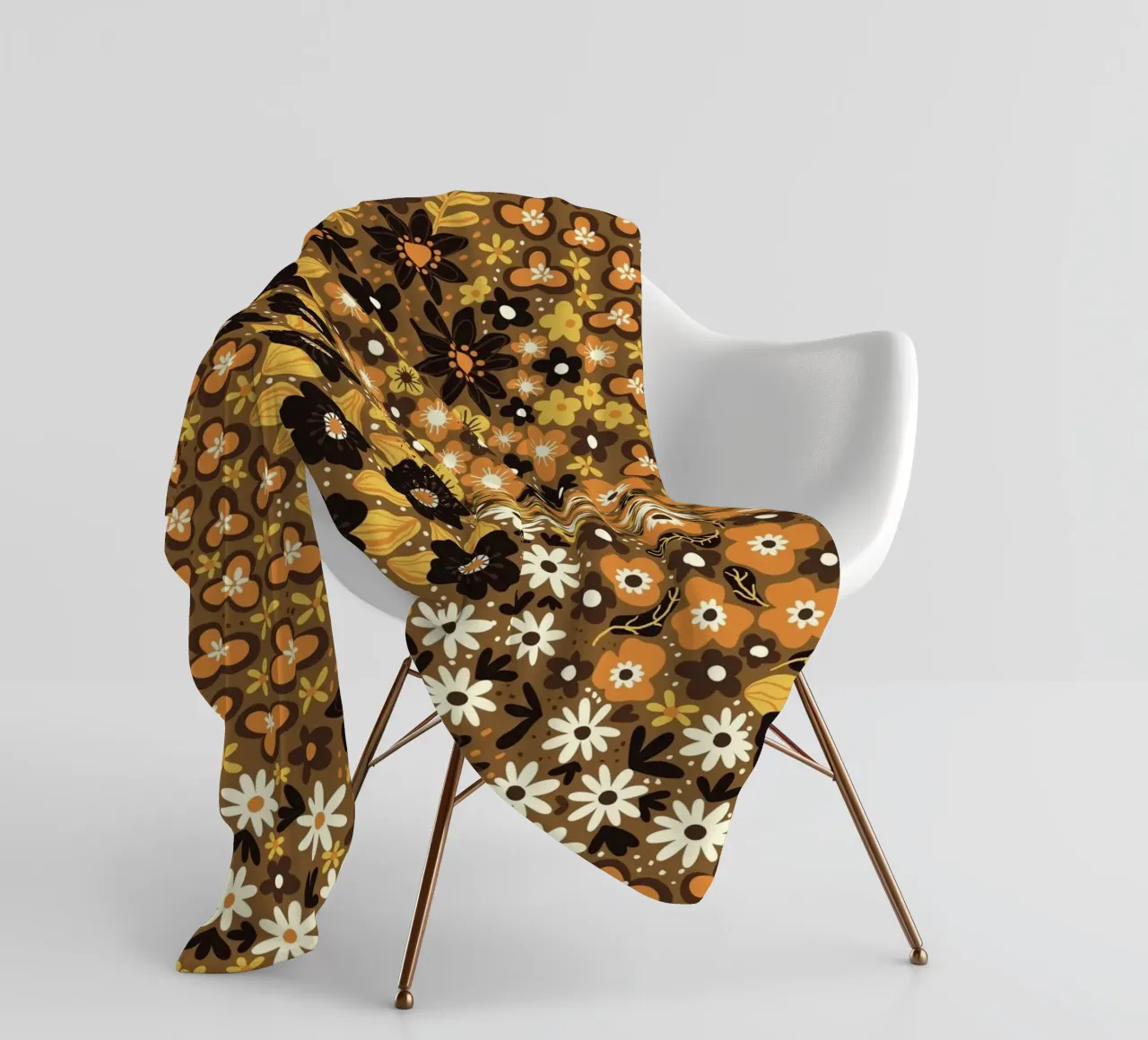 Brown meadow fleece blanket by GigiRosado