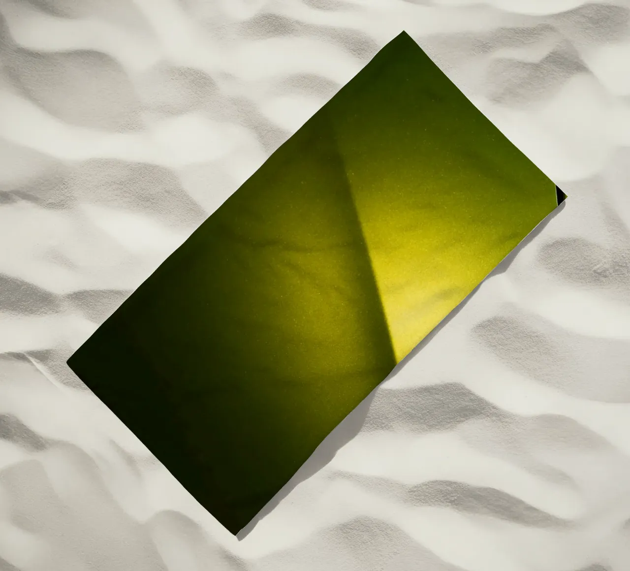 Green beach towel by Flo Klein