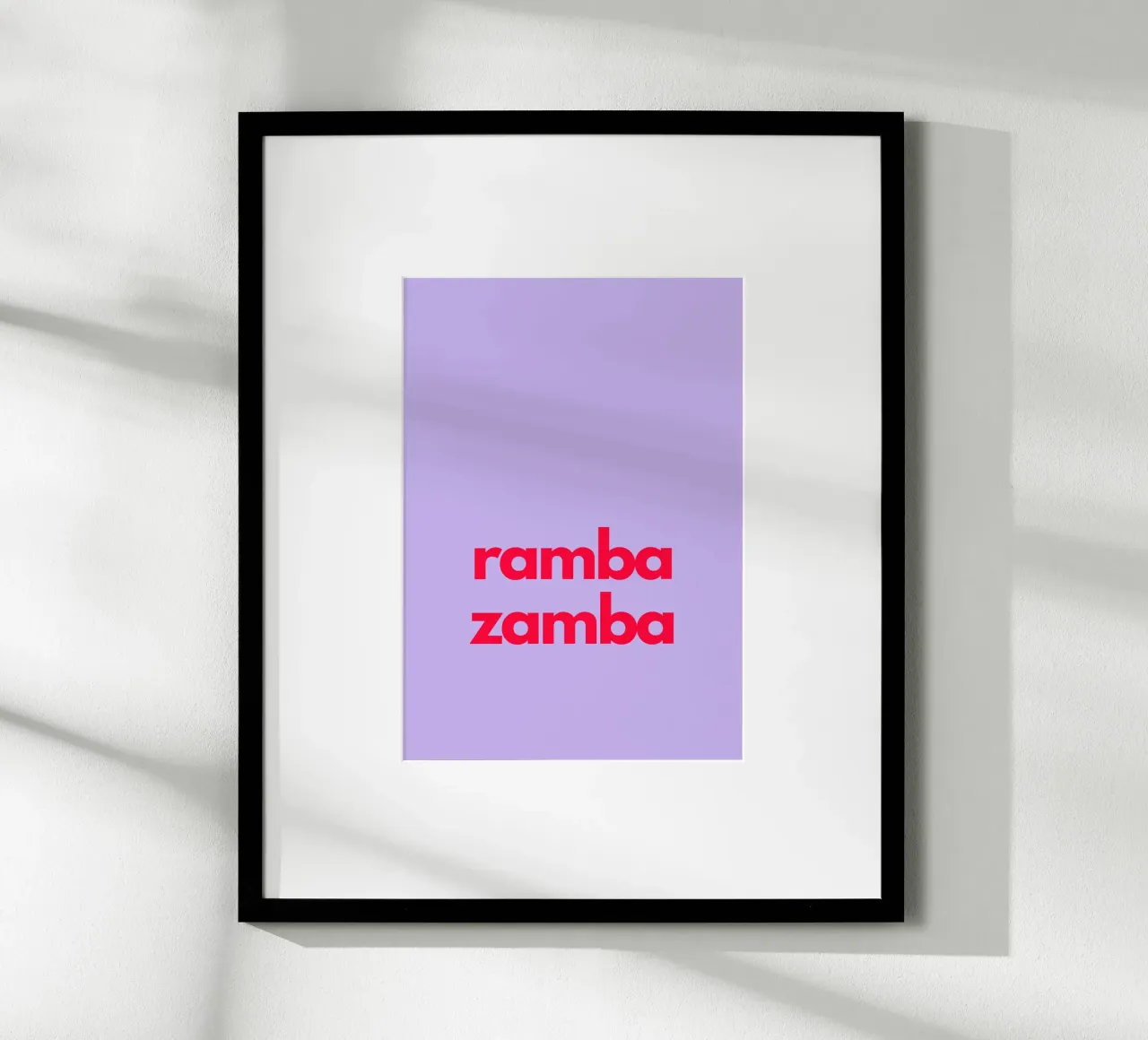 Ramba zamba - German words - Spruch - Kinderzimmer, Party poster con telaio in plastica da keinkonzept