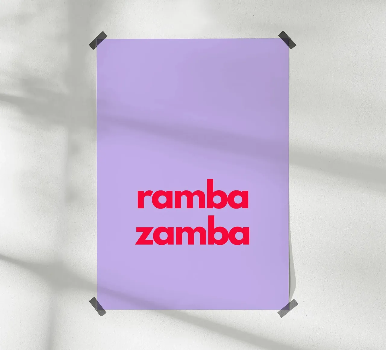 Ramba zamba - German words - Spruch - Kinderzimmer, Party poster con telaio in plastica da keinkonzept