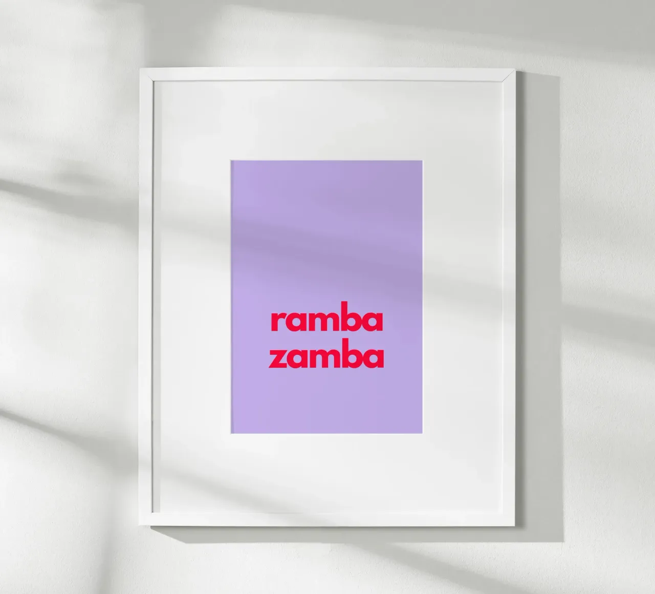 Ramba zamba - German words - Spruch - Kinderzimmer, Party poster con telaio in plastica da keinkonzept