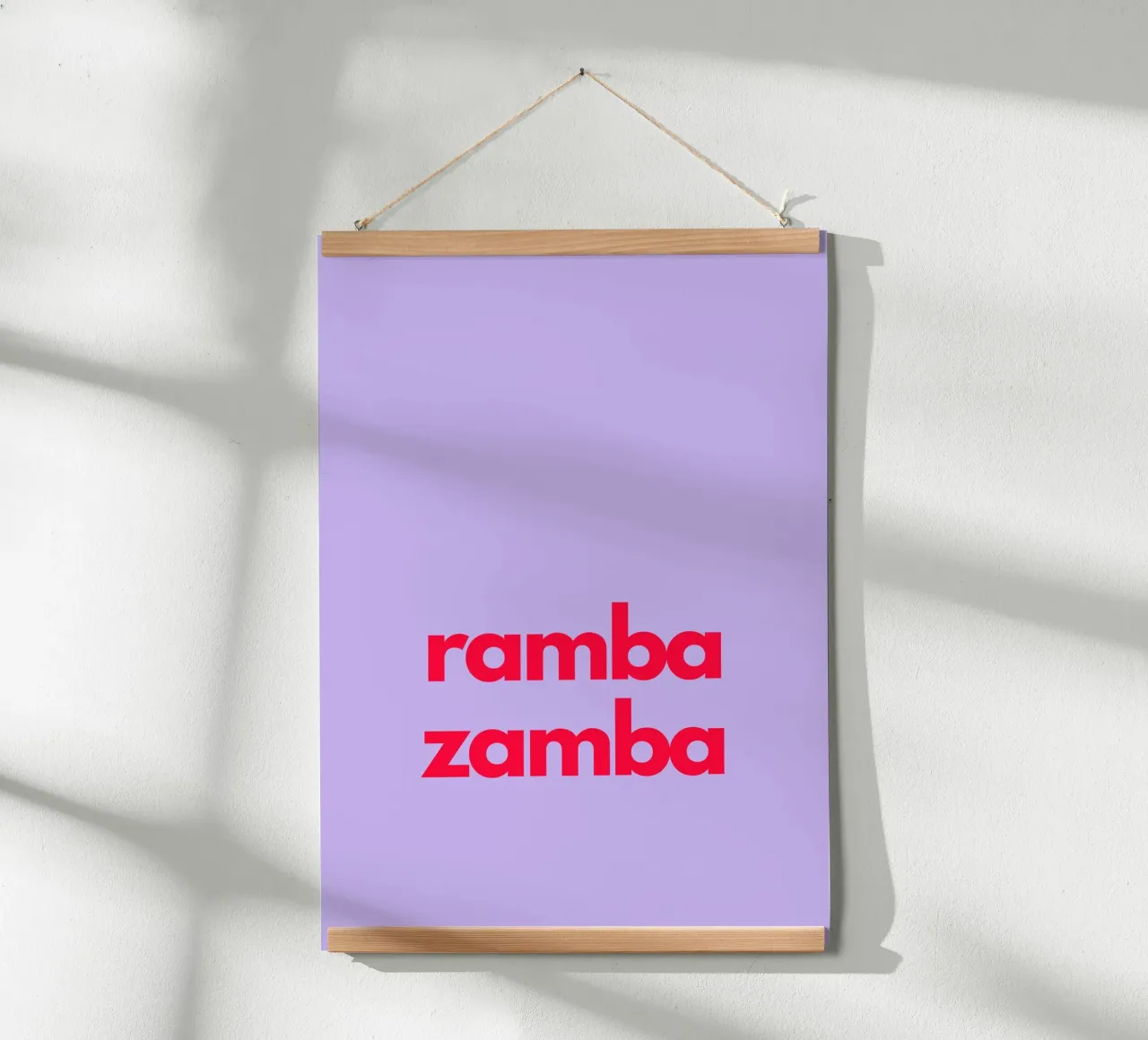 Ramba zamba - German words - Spruch - Kinderzimmer, Party poster con telaio in plastica da keinkonzept