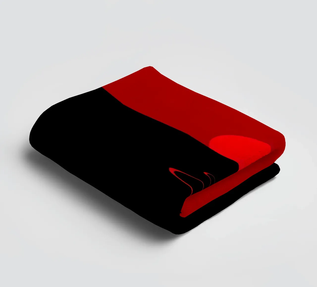 A vibrant sunset casts a red glow over a winding path towel by DesignDoodle
