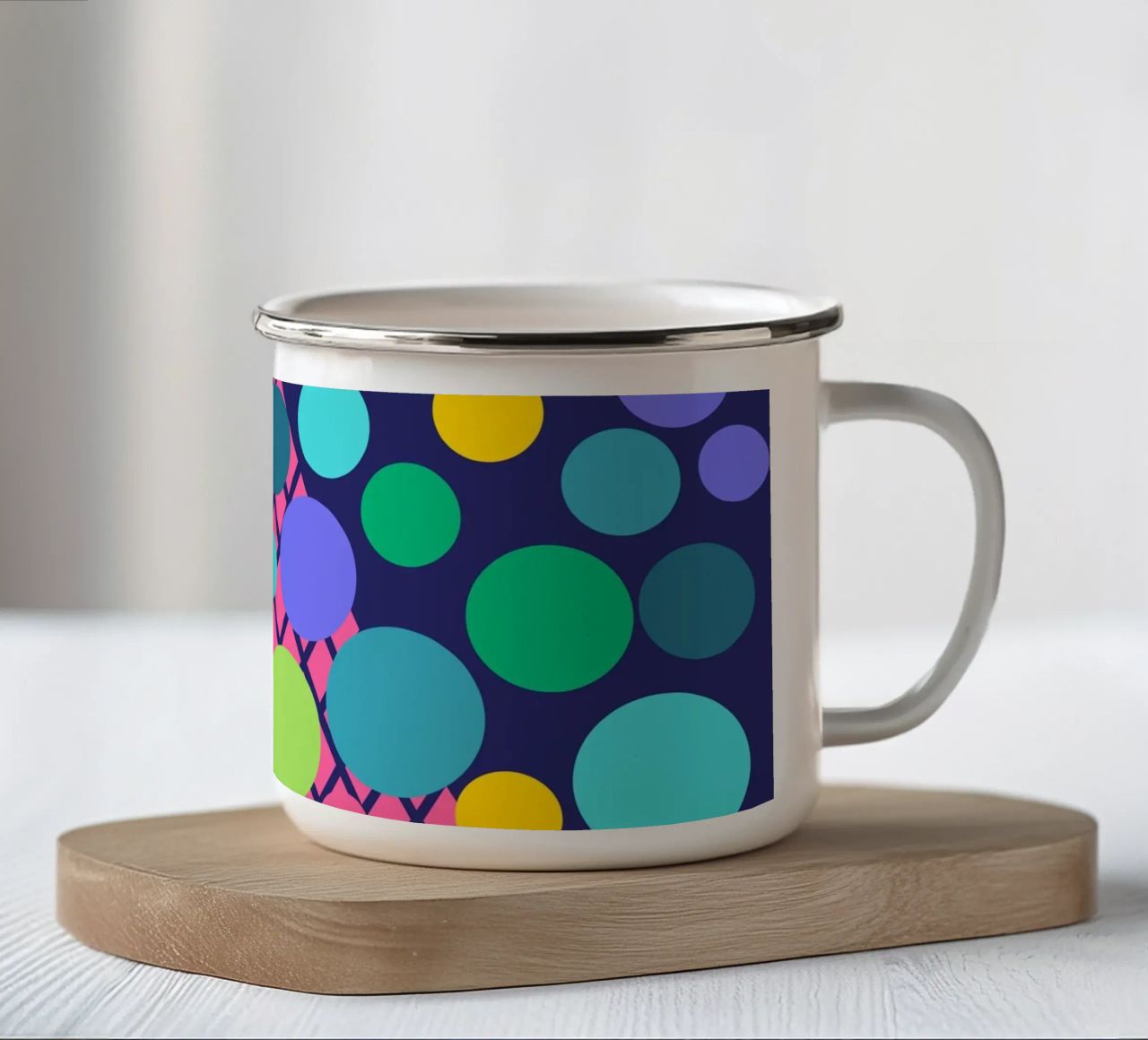 Mathe macht glücklich! Dunkelblau tazza in smalto da Miris bunte Modewelt