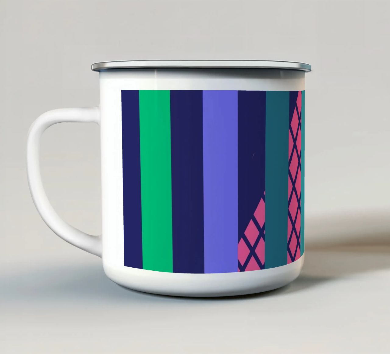 Mathe macht glücklich! Dunkelblau tazza in smalto da Miris bunte Modewelt