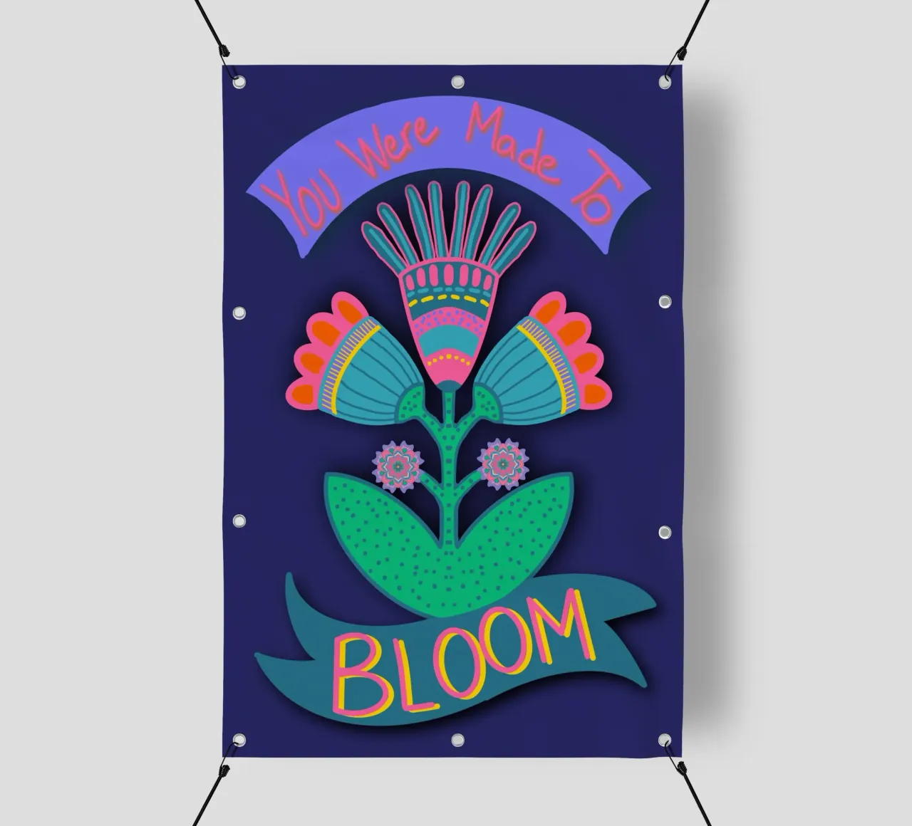 Bloom dunkelblau telo in pvc da Miris bunte Modewelt