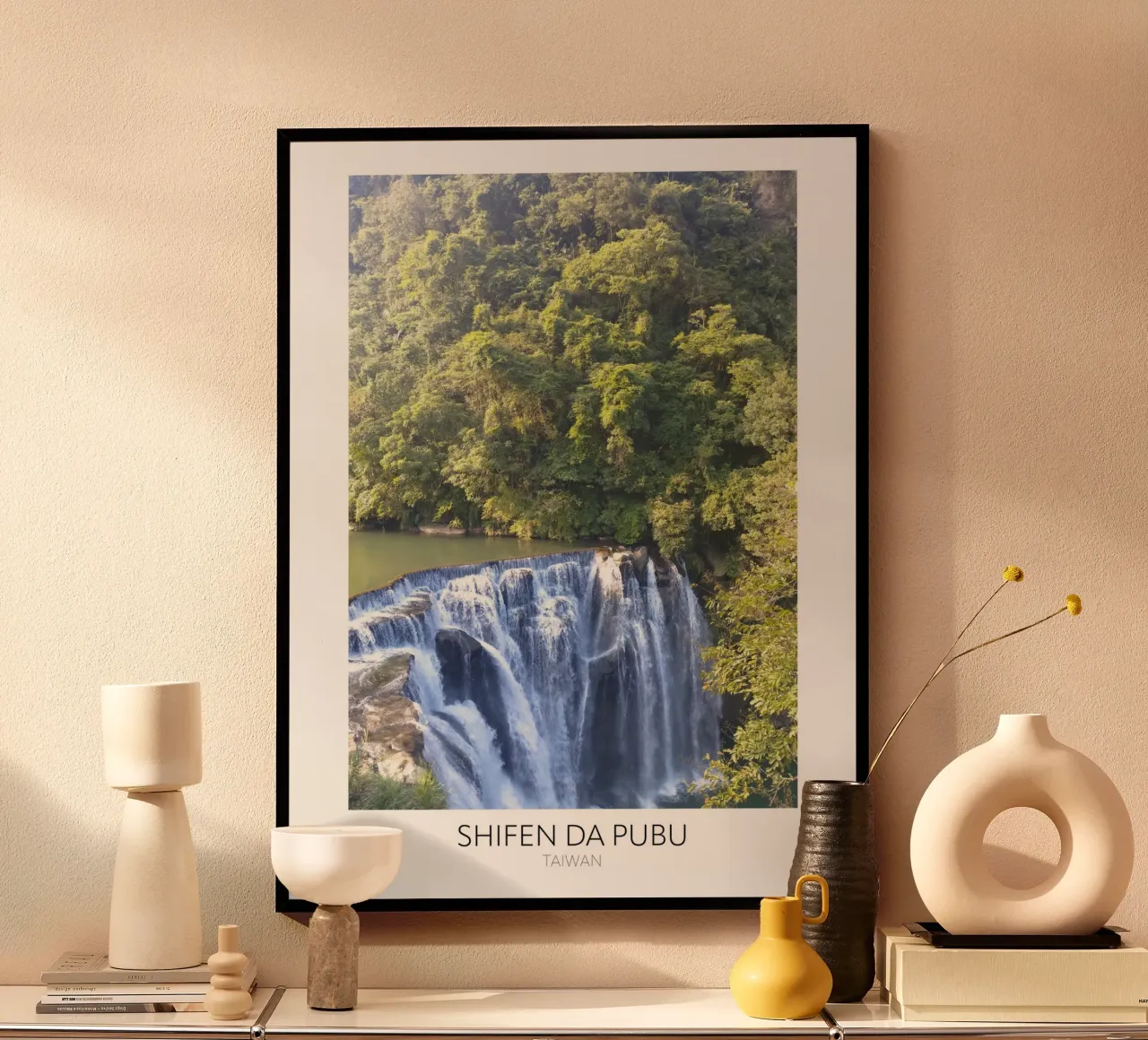 Cascata di Taiwan Shifen poster da Wonderland Photography