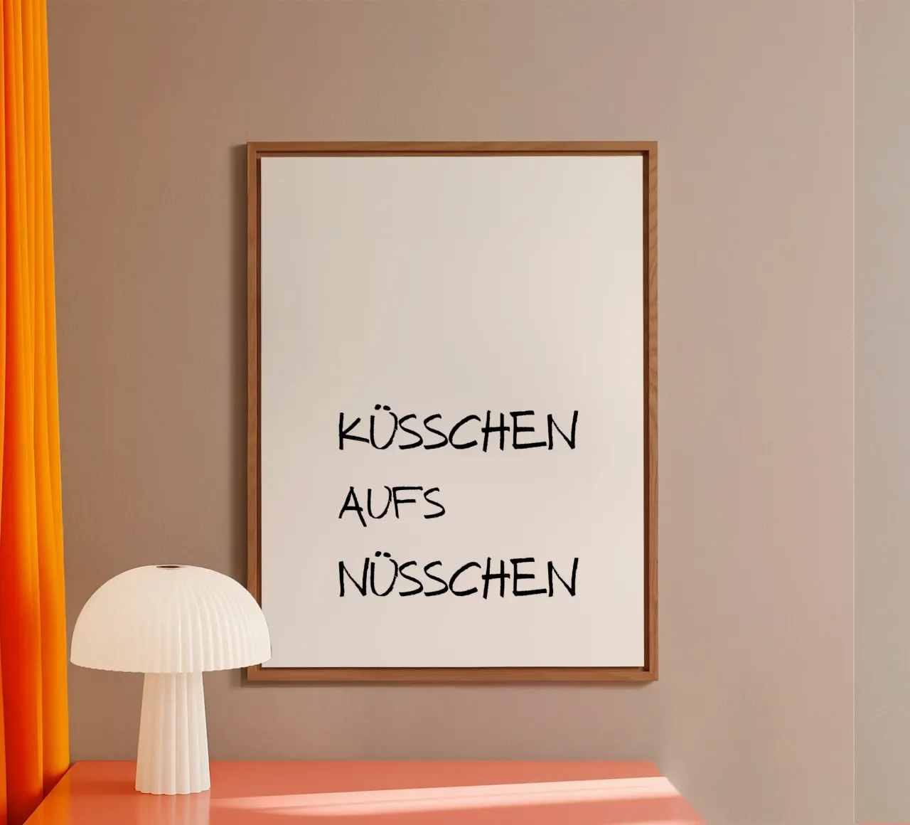 Fête des mères - Amour, baiser - Slogan - noir blanc, simple alu dibond de keinkonzept