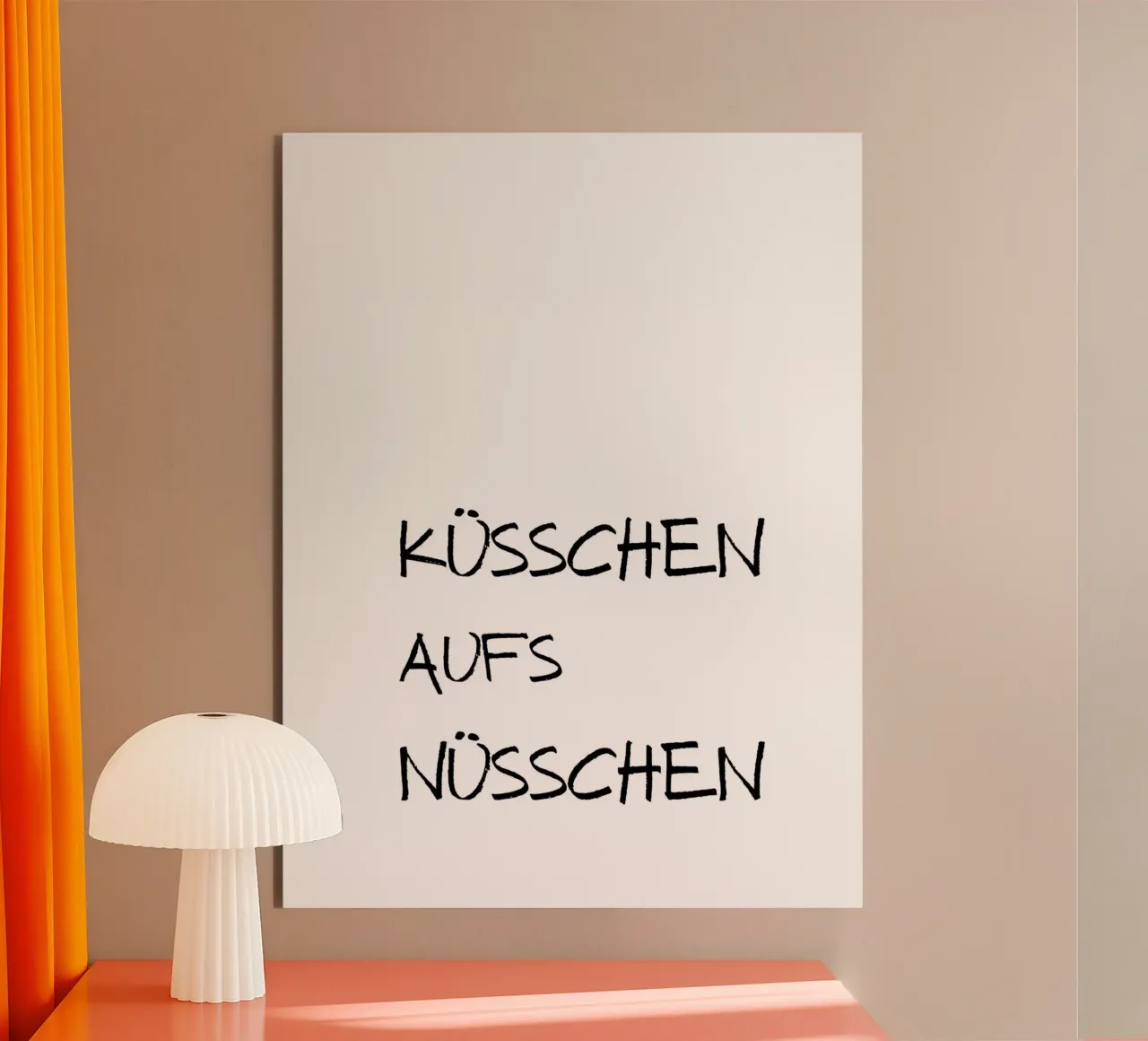 Fête des mères - Amour, baiser - Slogan - noir blanc, simple alu dibond de keinkonzept