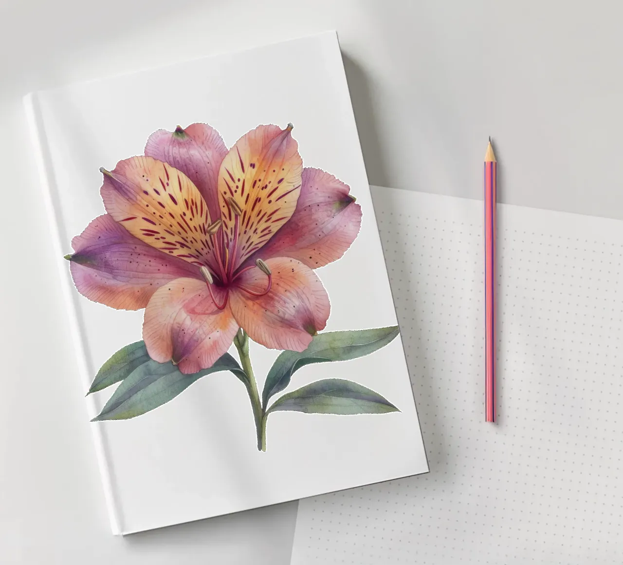 Alstroemeria Flower 4 notebook by Bold Blooms