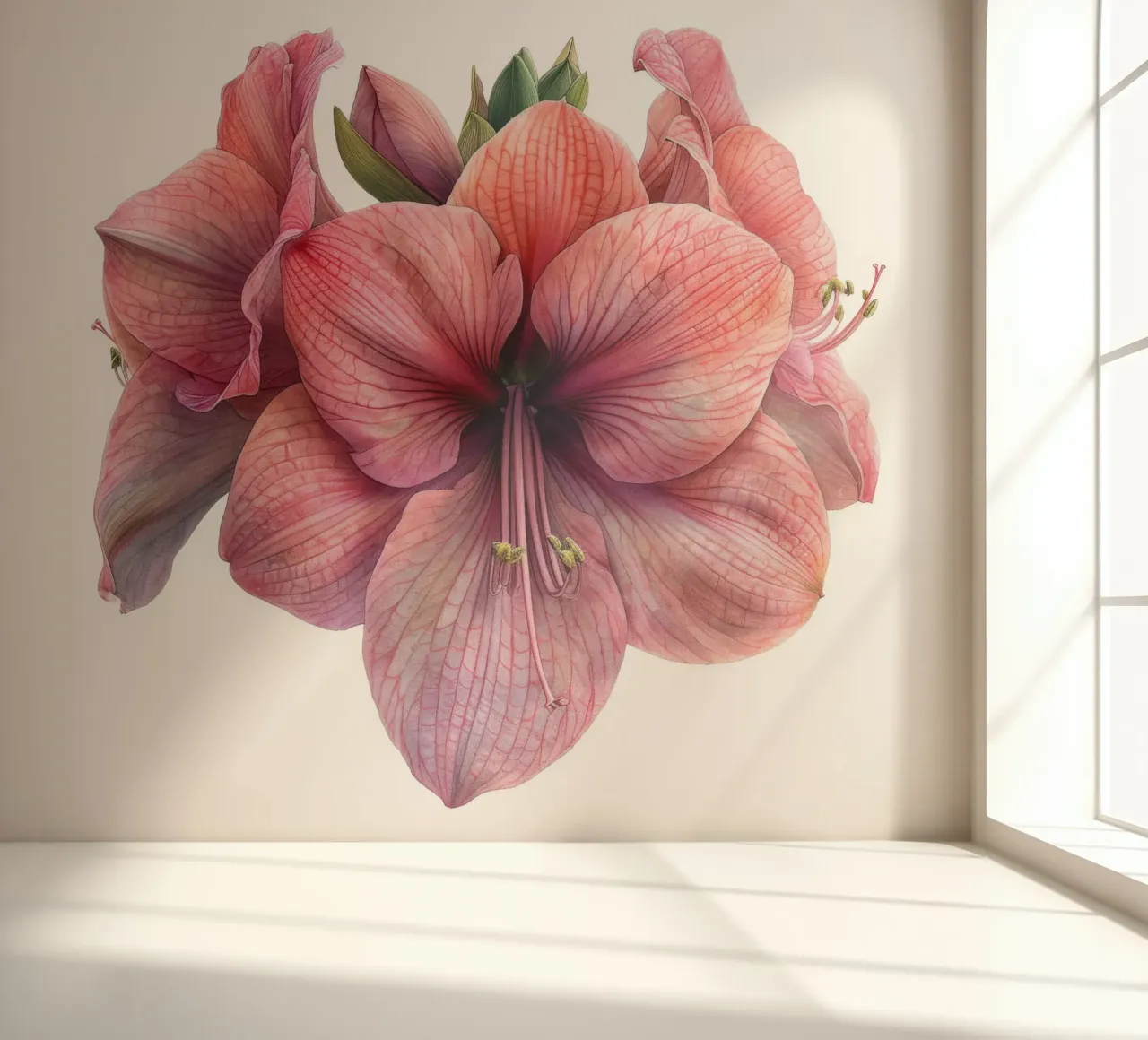 Amaryllis Bloem 2 fotobehang van Bold Blooms