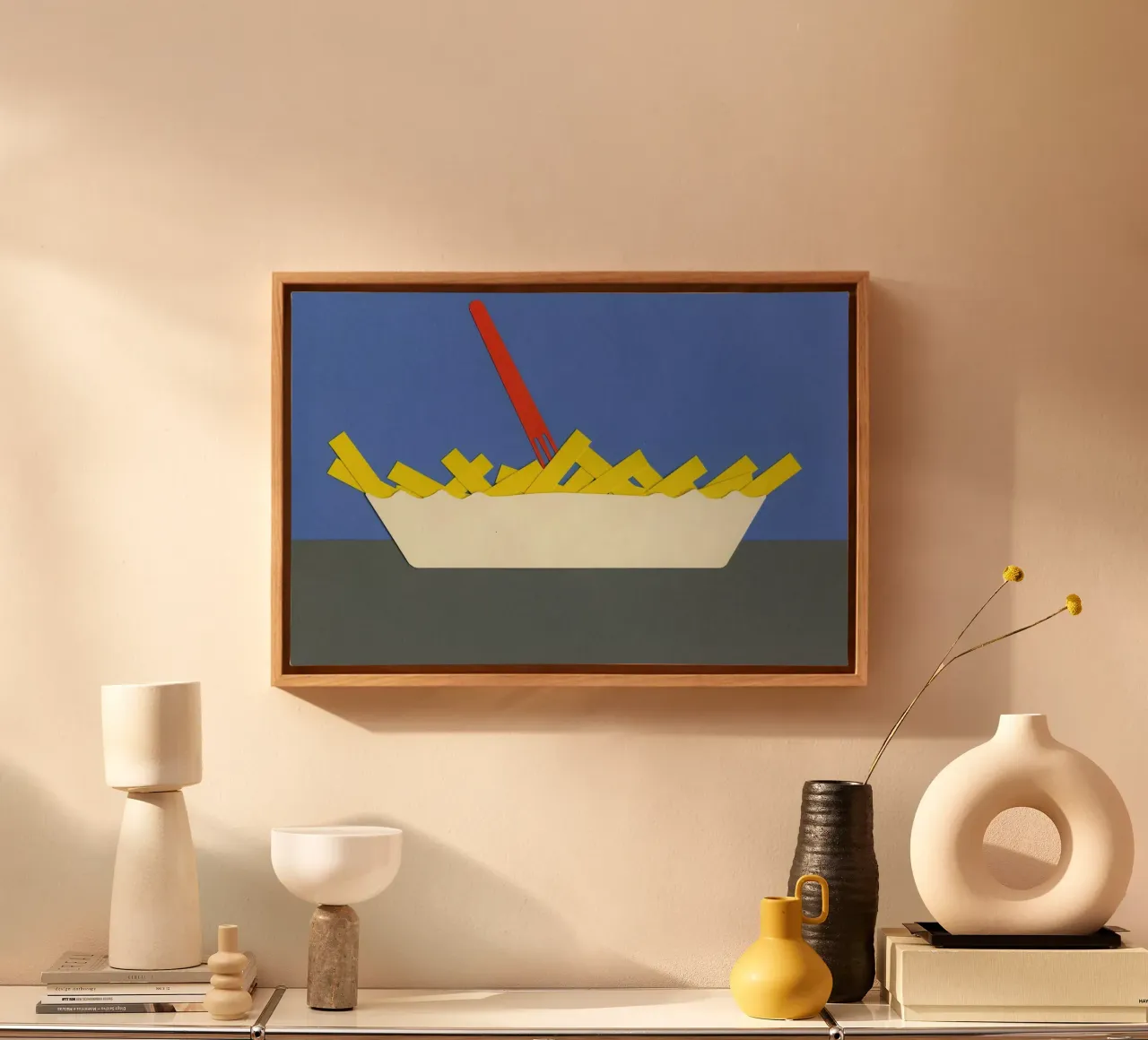 Waterpark Fries canvas with Floater frame by Rosi Feist
