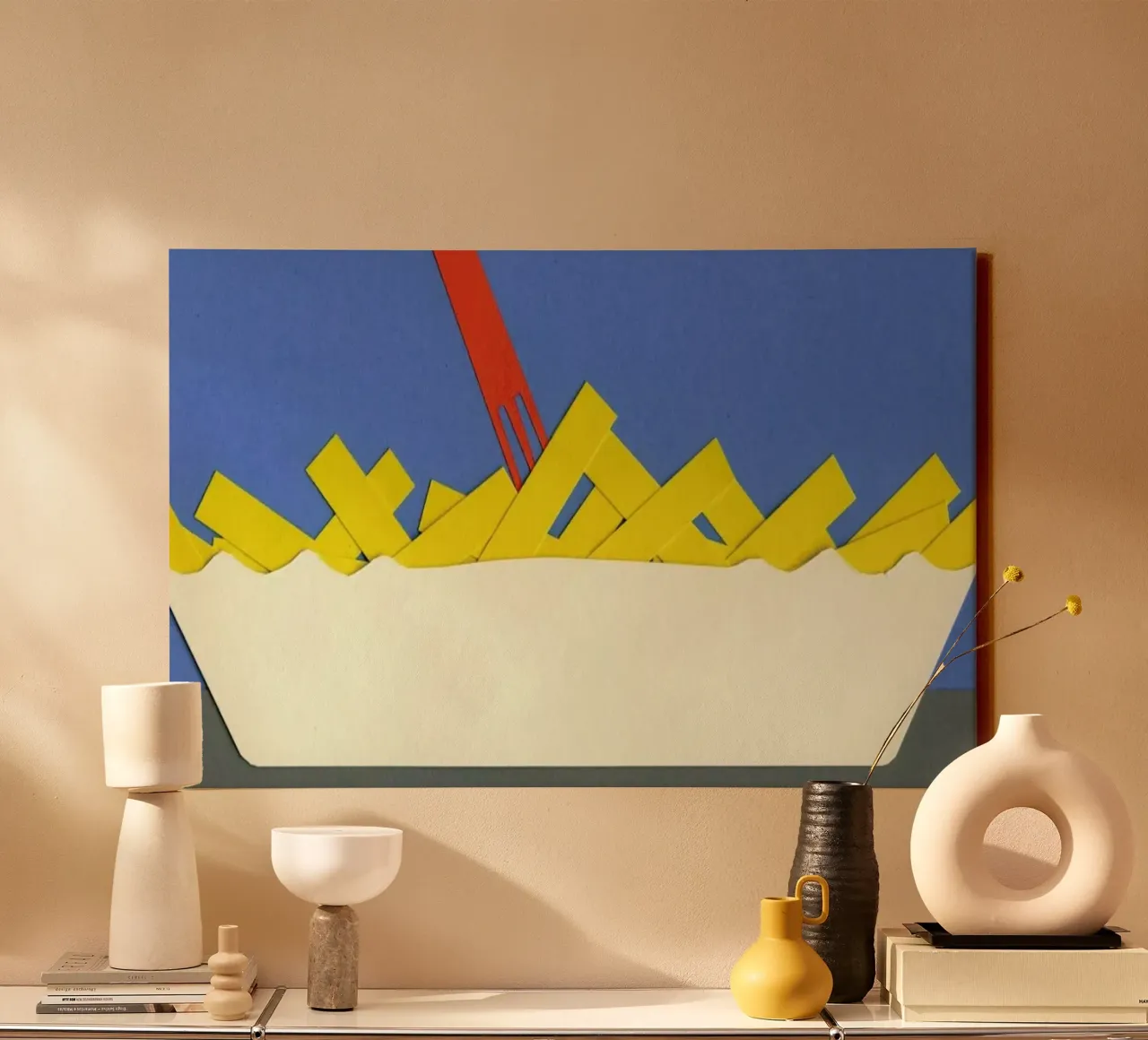 Waterpark Fries canvas with Floater frame by Rosi Feist